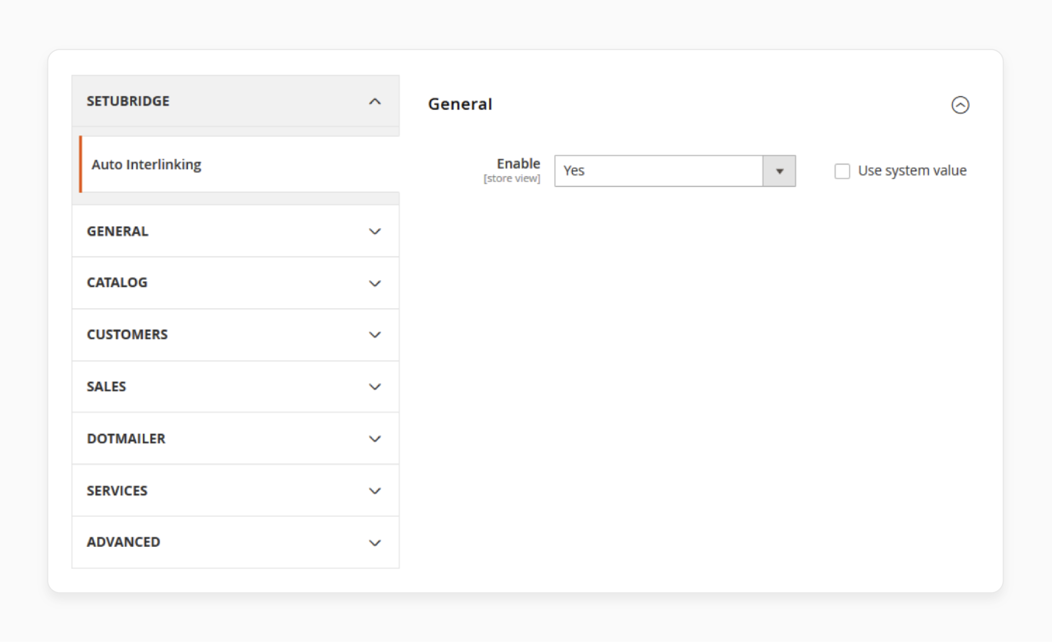 Configuring Basic Auto Interlinking Products Magento Settings