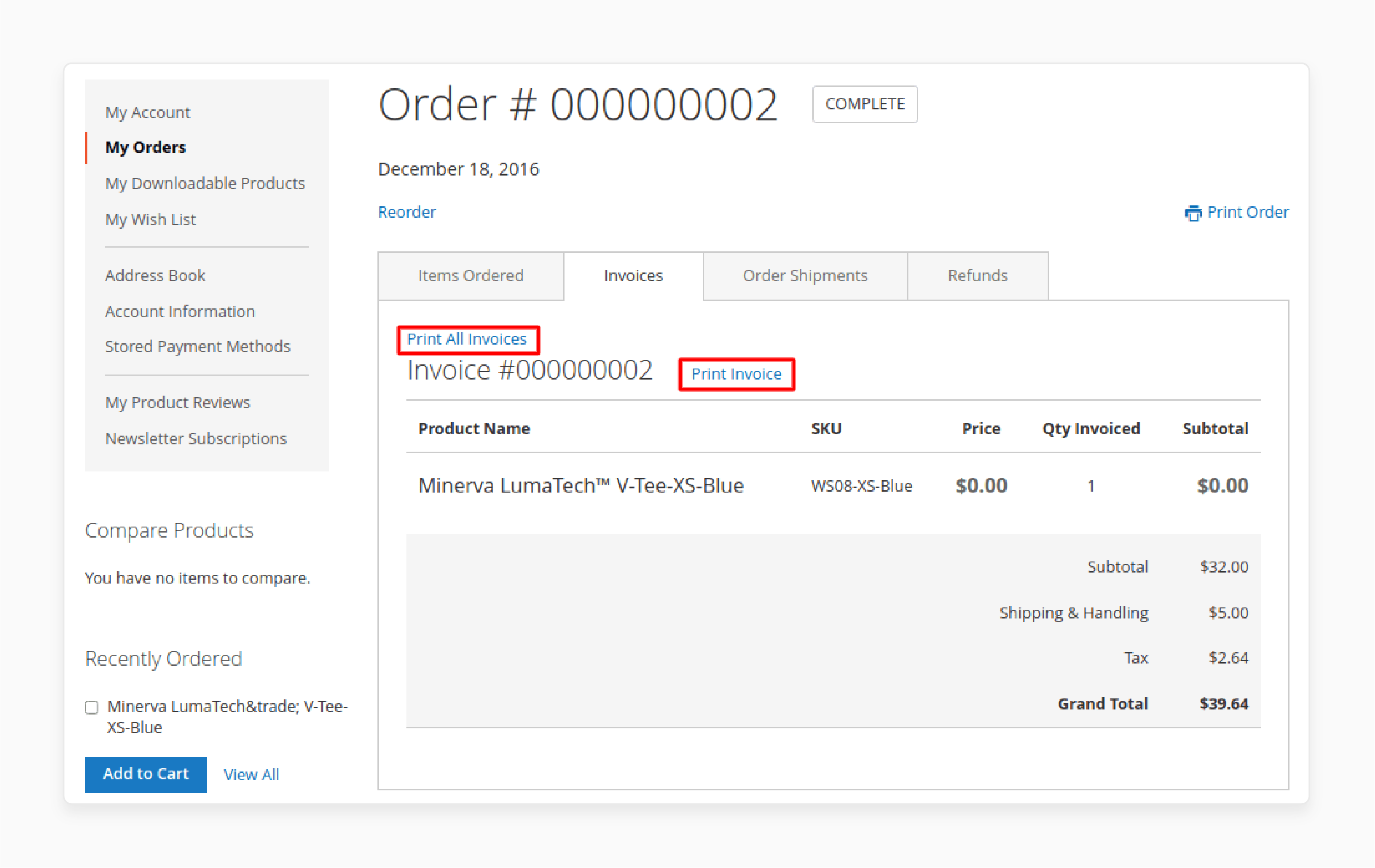 Multi-invoice printing for Magento orders