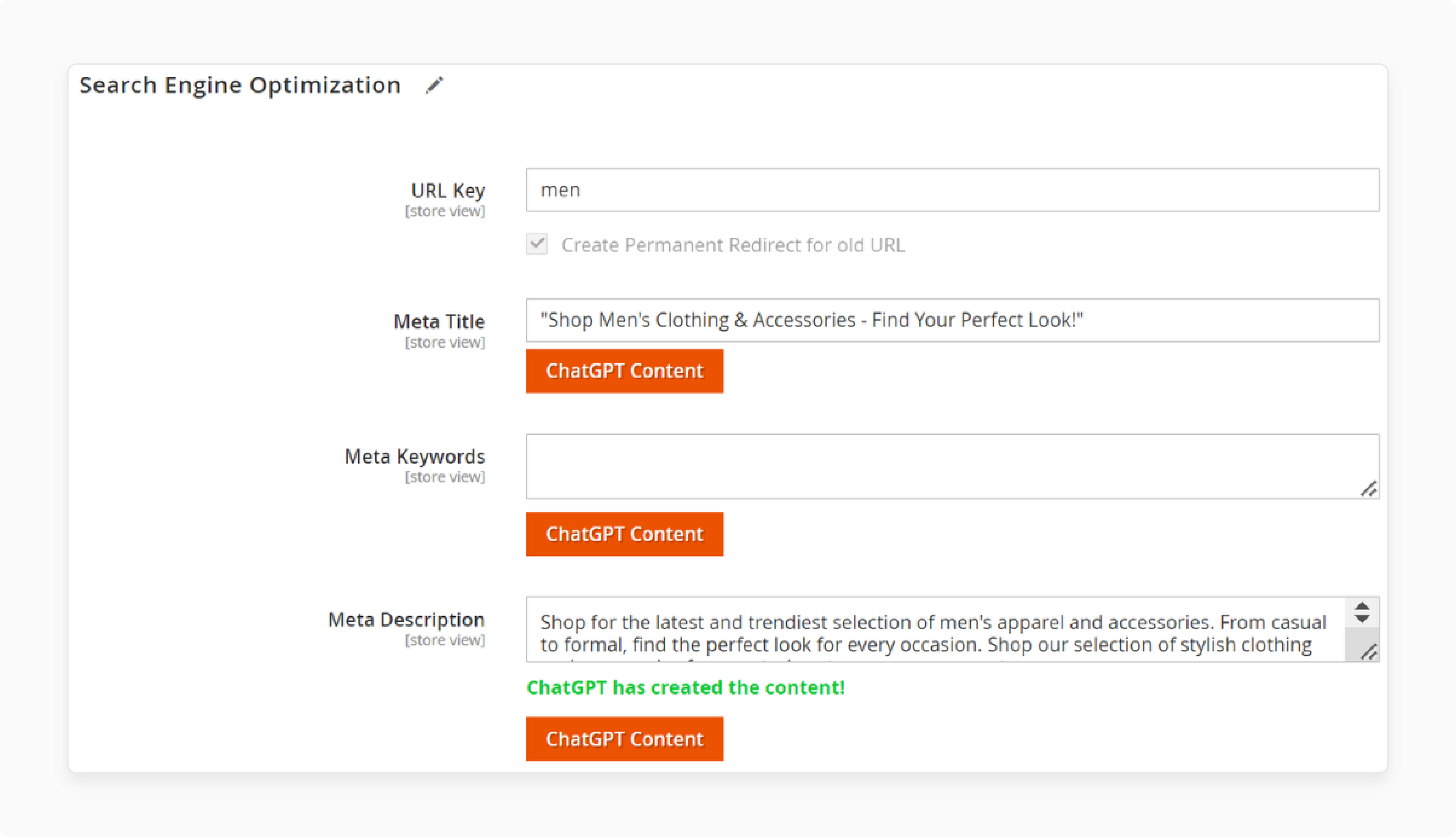 content optimization engine in magento 2 chatgpt tools for seo improvements