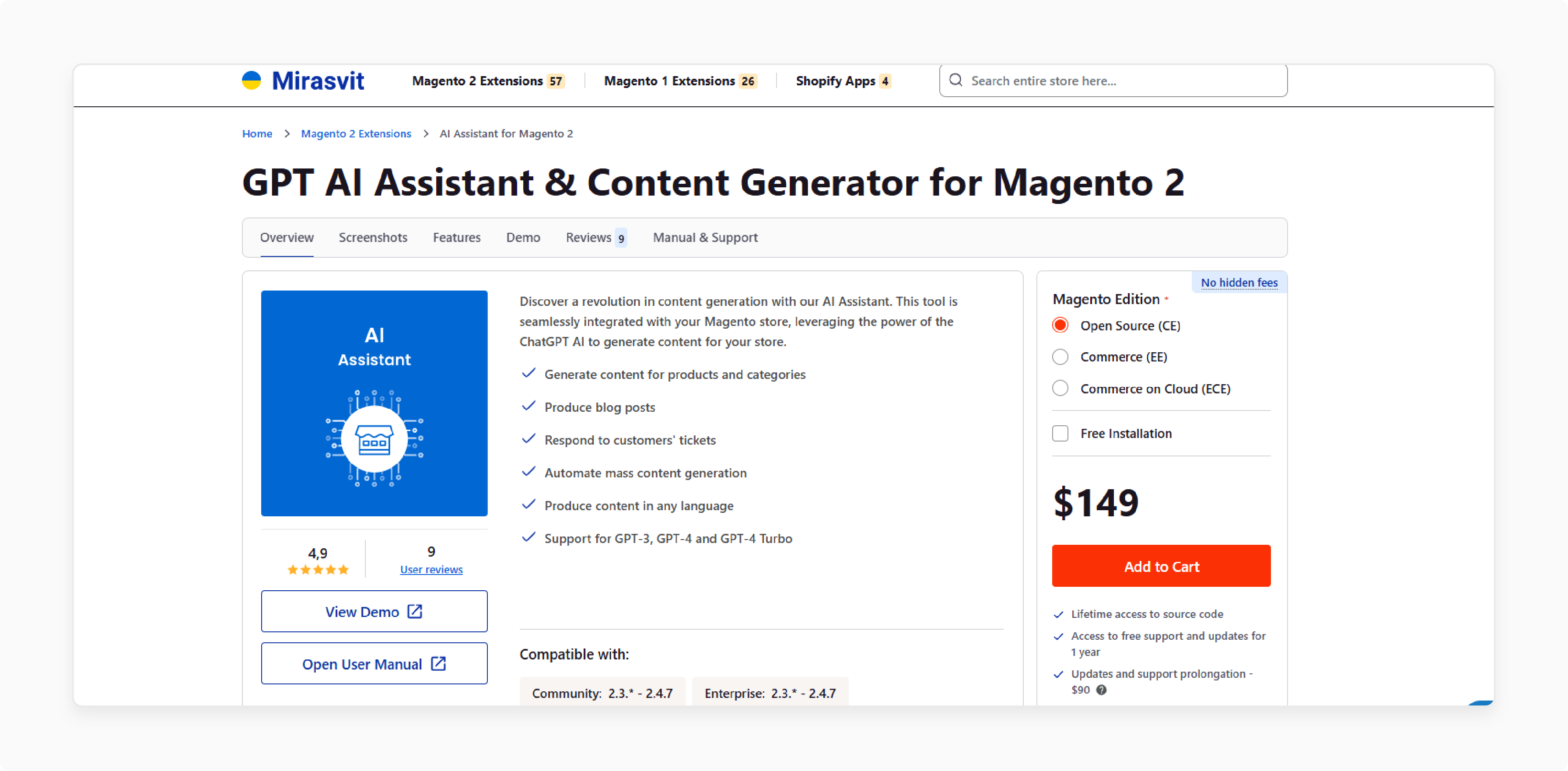 magento ai content generation extension by mirasvit with chatgpt integration