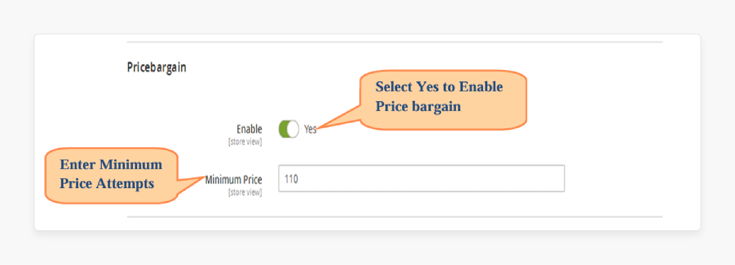 Minimum Price Limits in Customer Price Bargain Magento 2