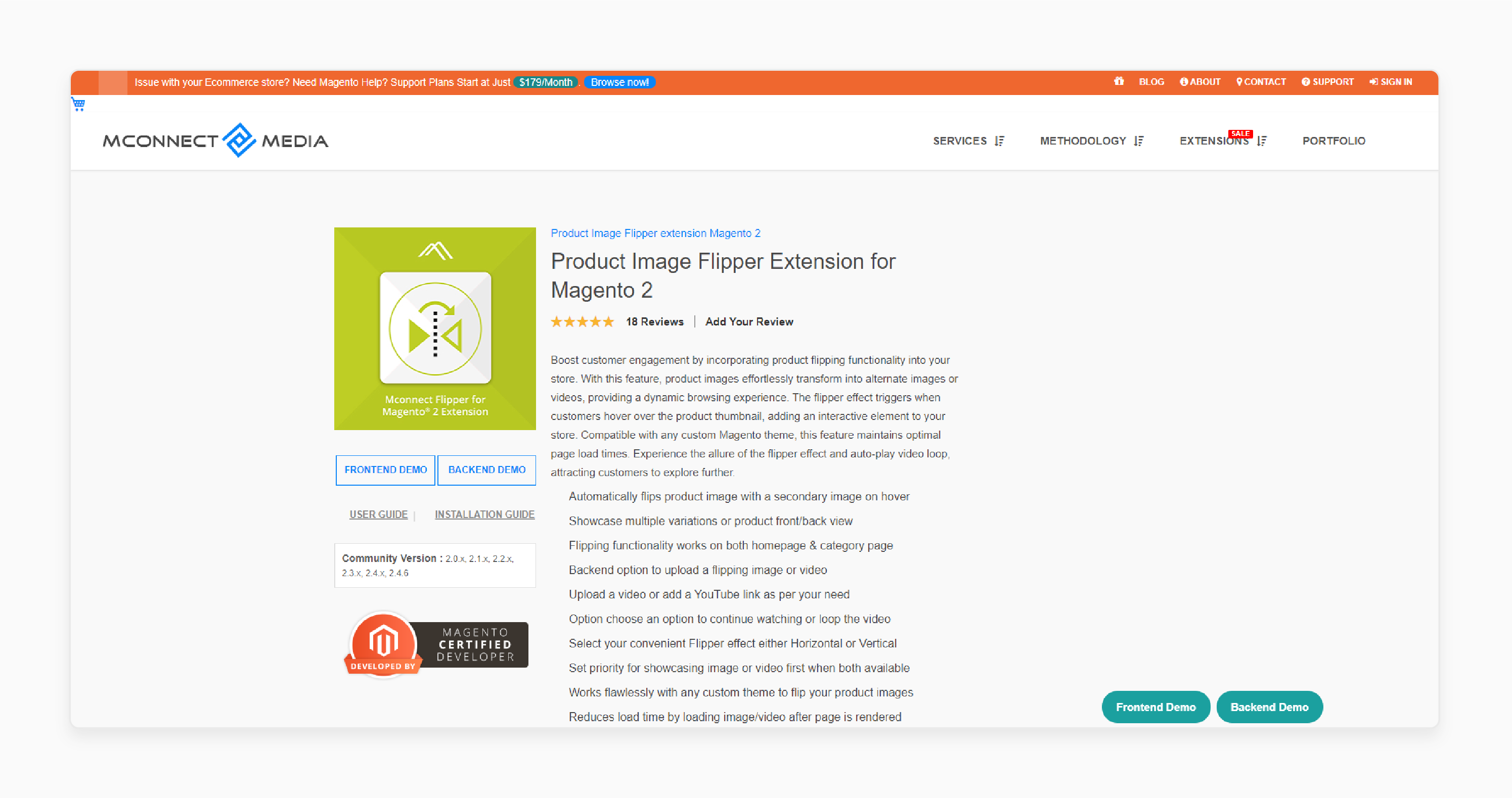 Product Image Flipper Extension for Magento 2 - M-Connect Media