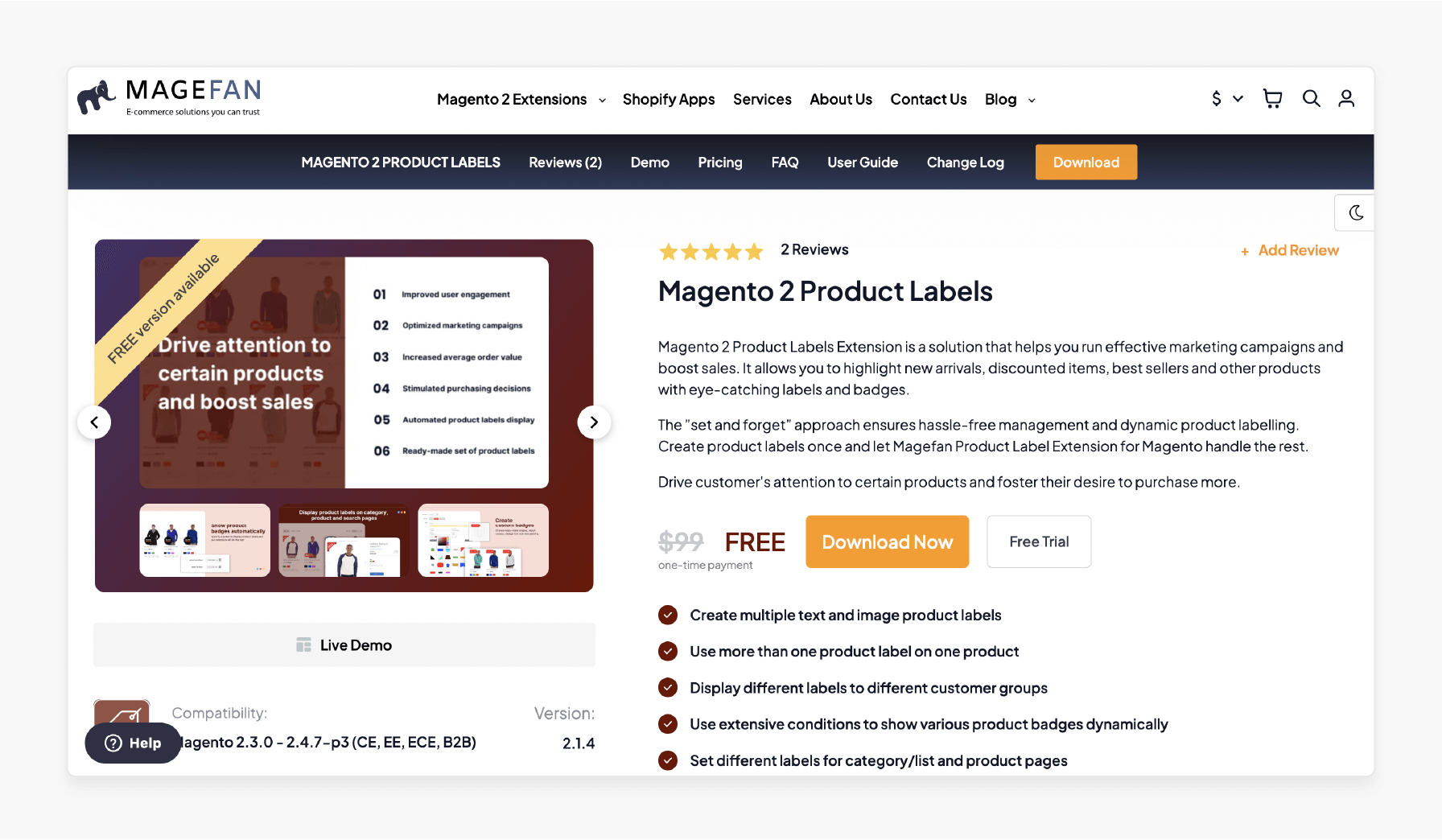 MageFan Magento 2 Product Label Extensions