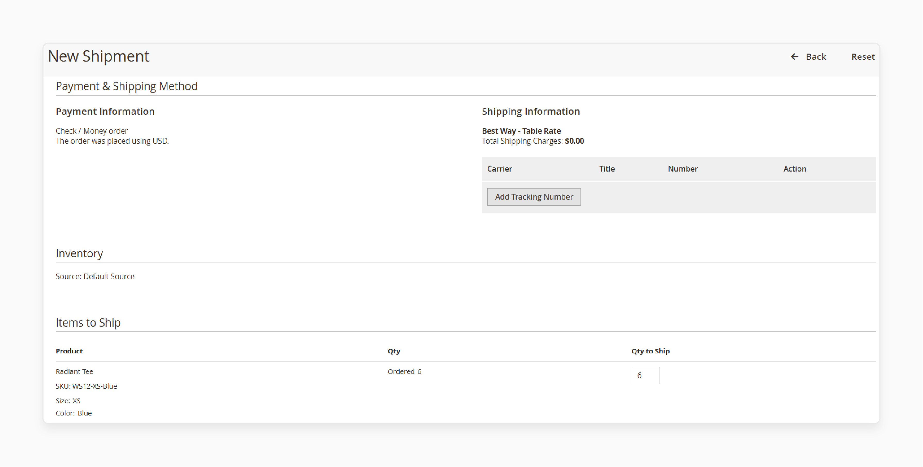 magento 2 admin sales navigation menu highlighting shipment tracking options