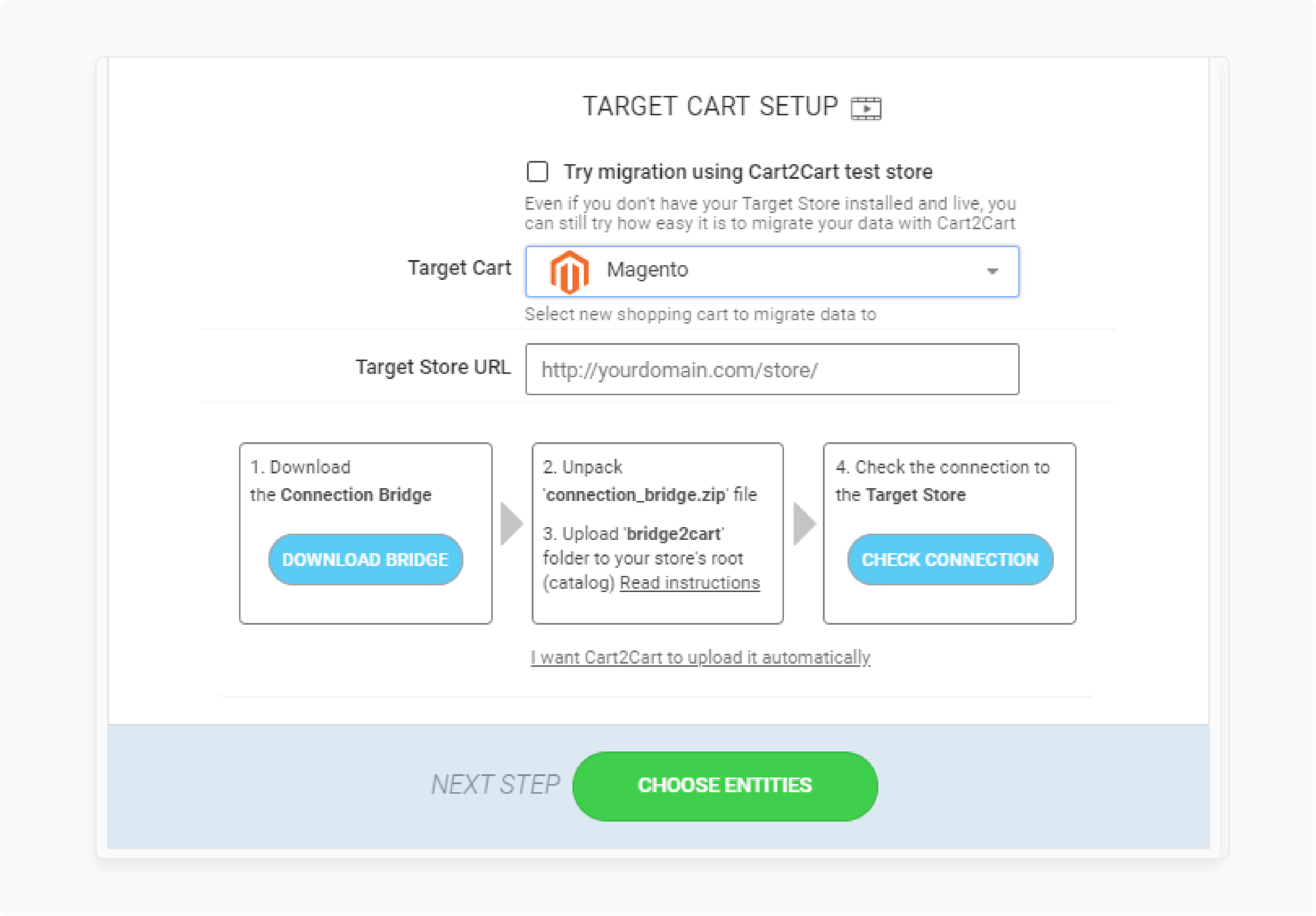 Cart configuration for migration from PrestaShop