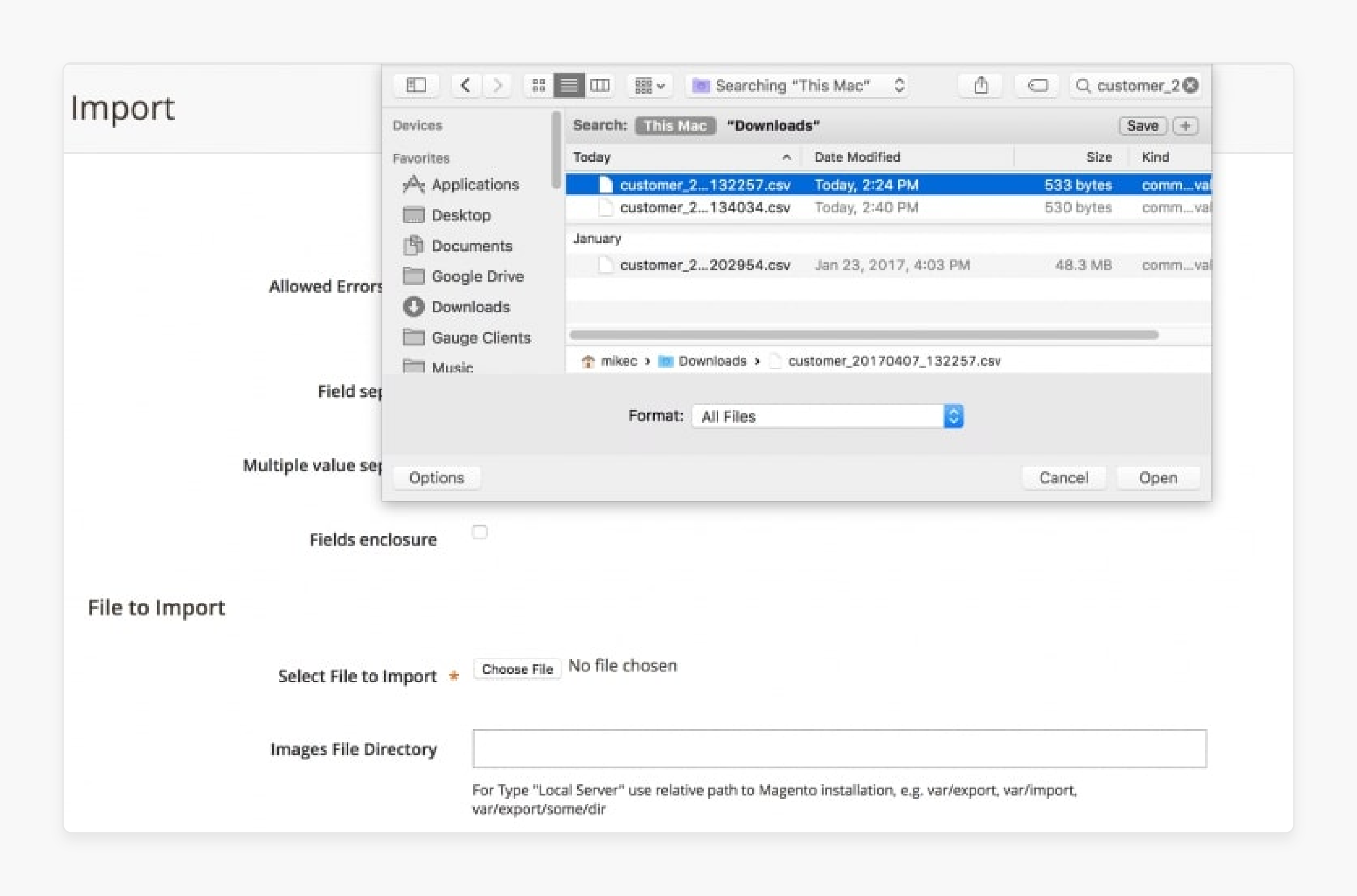 Step 11 for uploading file to reset password