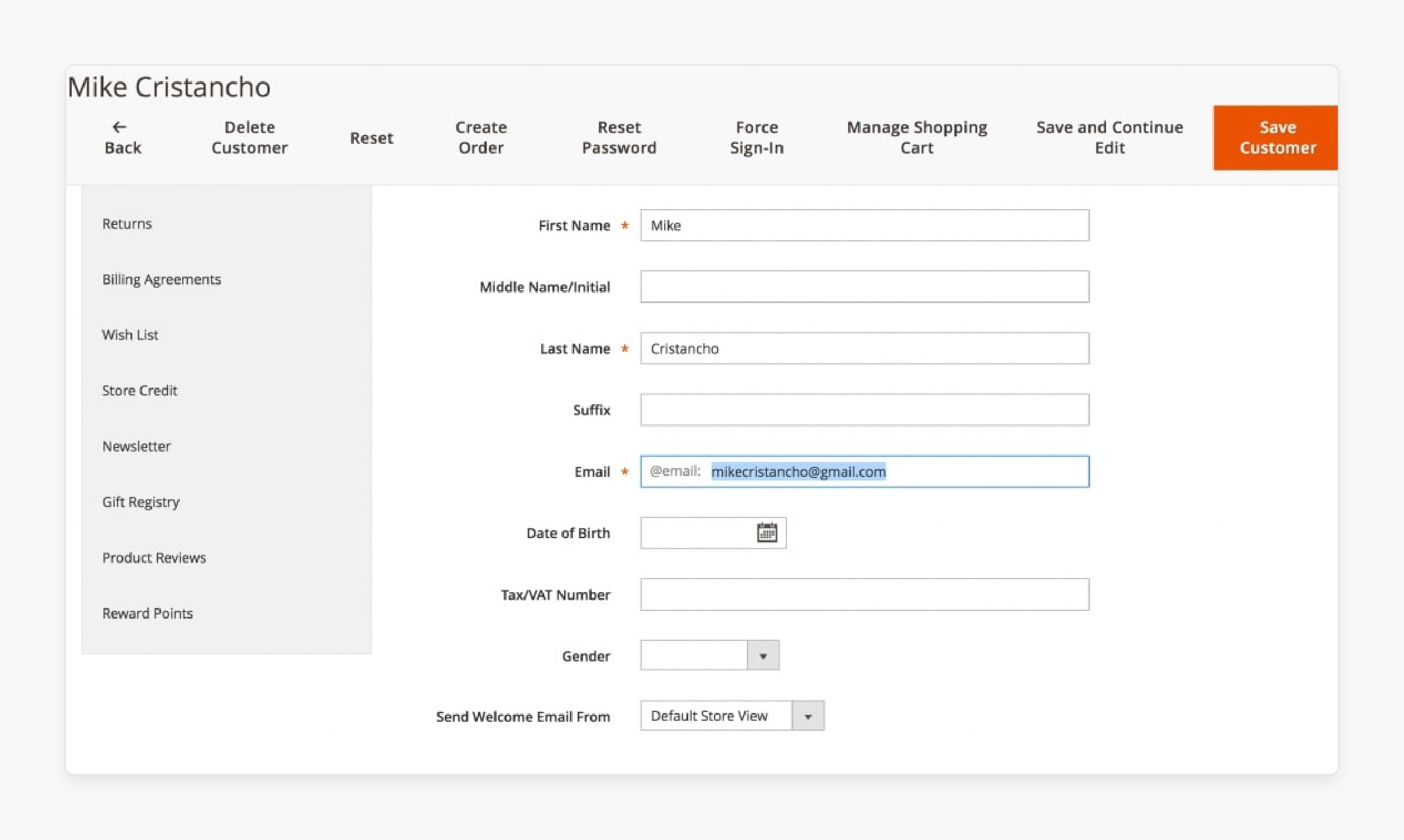 Step 2 for accessing customer login data