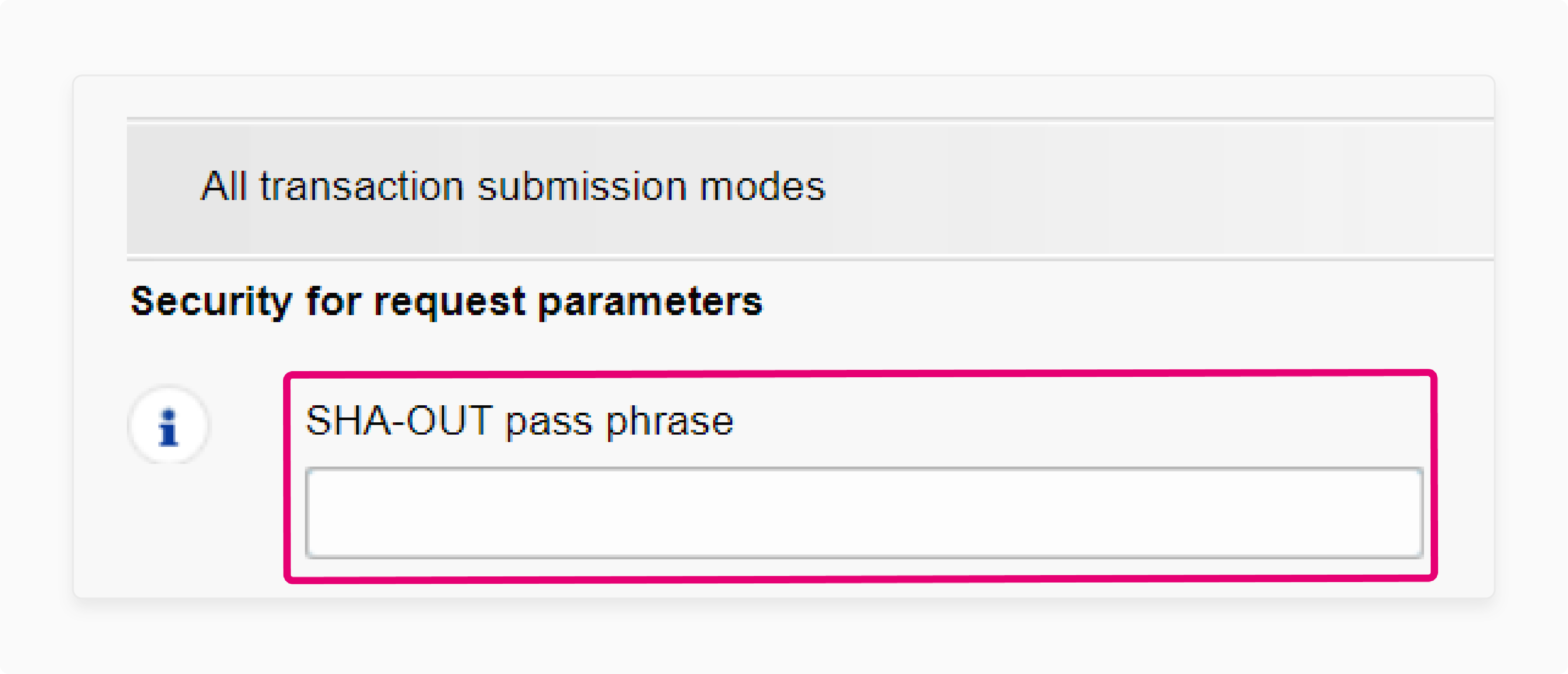 worldline sha passphrase security configuration fields