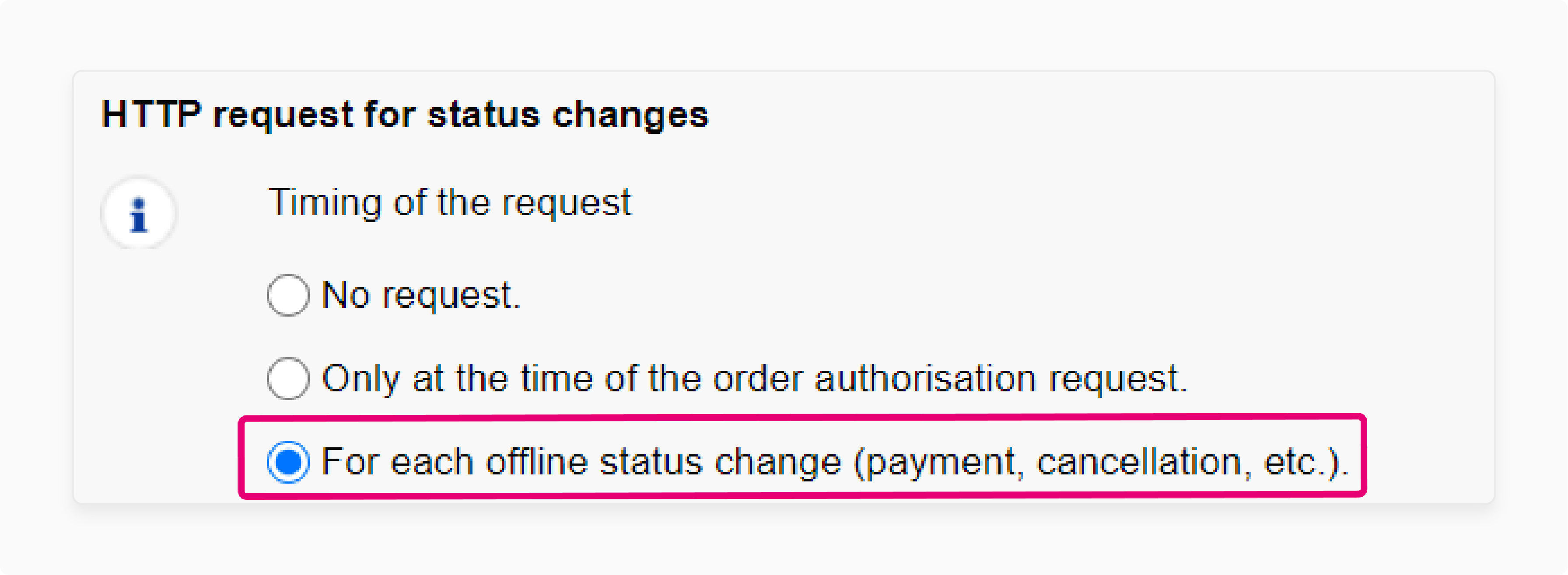 worldline http status change request configuration options