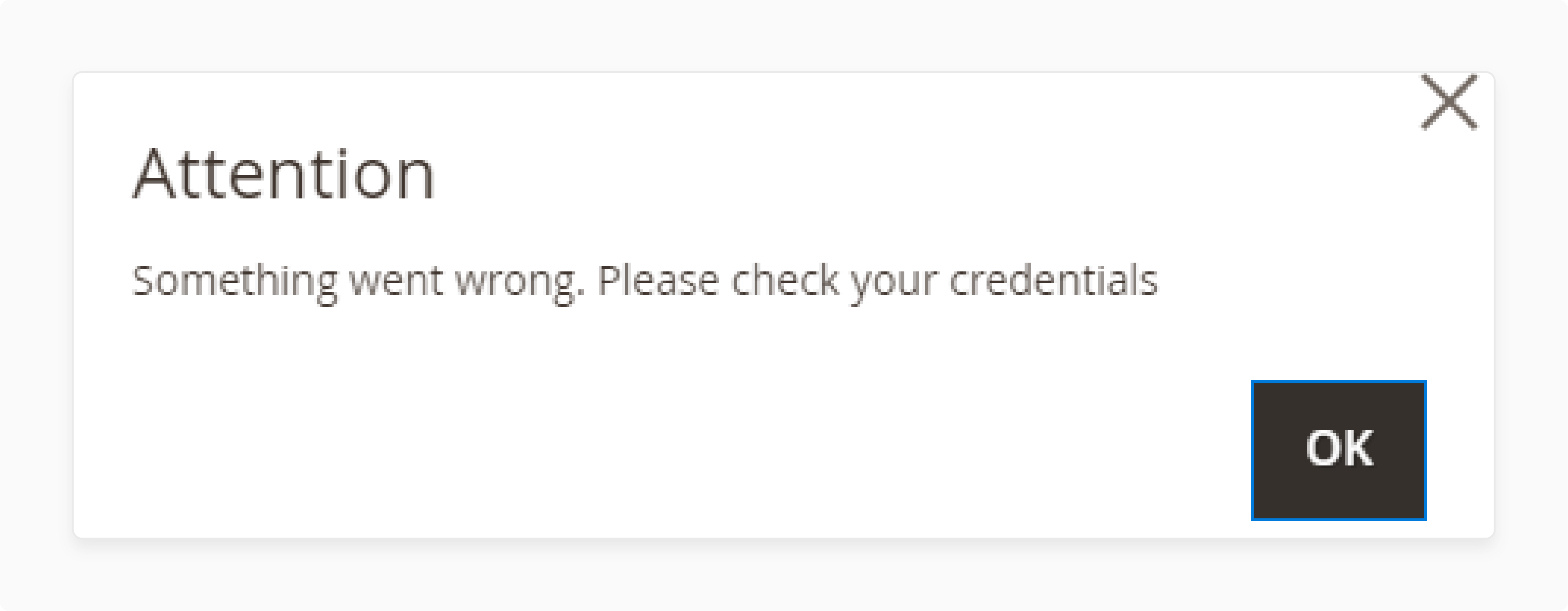 worldline credentials verification error message popup