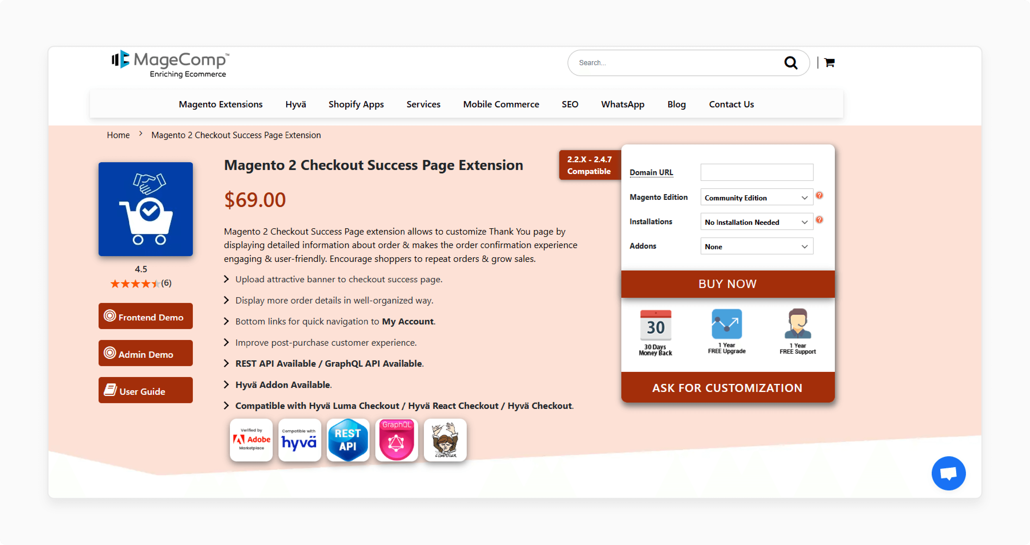 Top Extension For Magento 2 Checkout Page: Magecomp Magento 2 Checkout Success Page / Thank You Page Extension