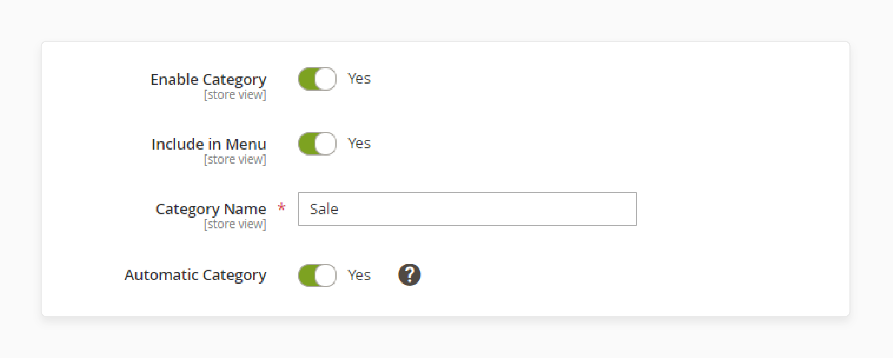 configure general settings in magento 2 visual merchandiser to enable automatic categories