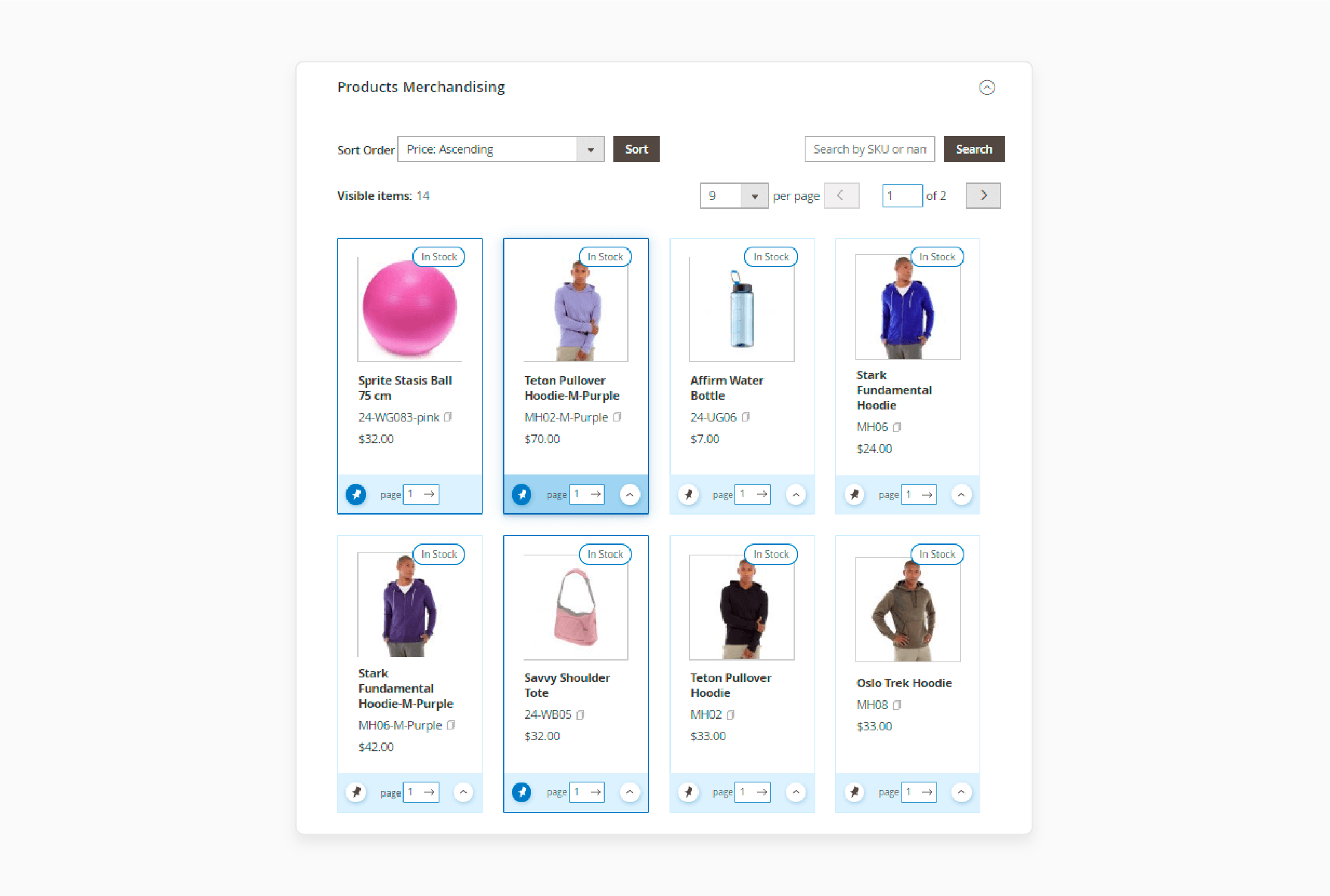 organize products in magento 2 visual merchandiser using dynamic sorting and visibility options