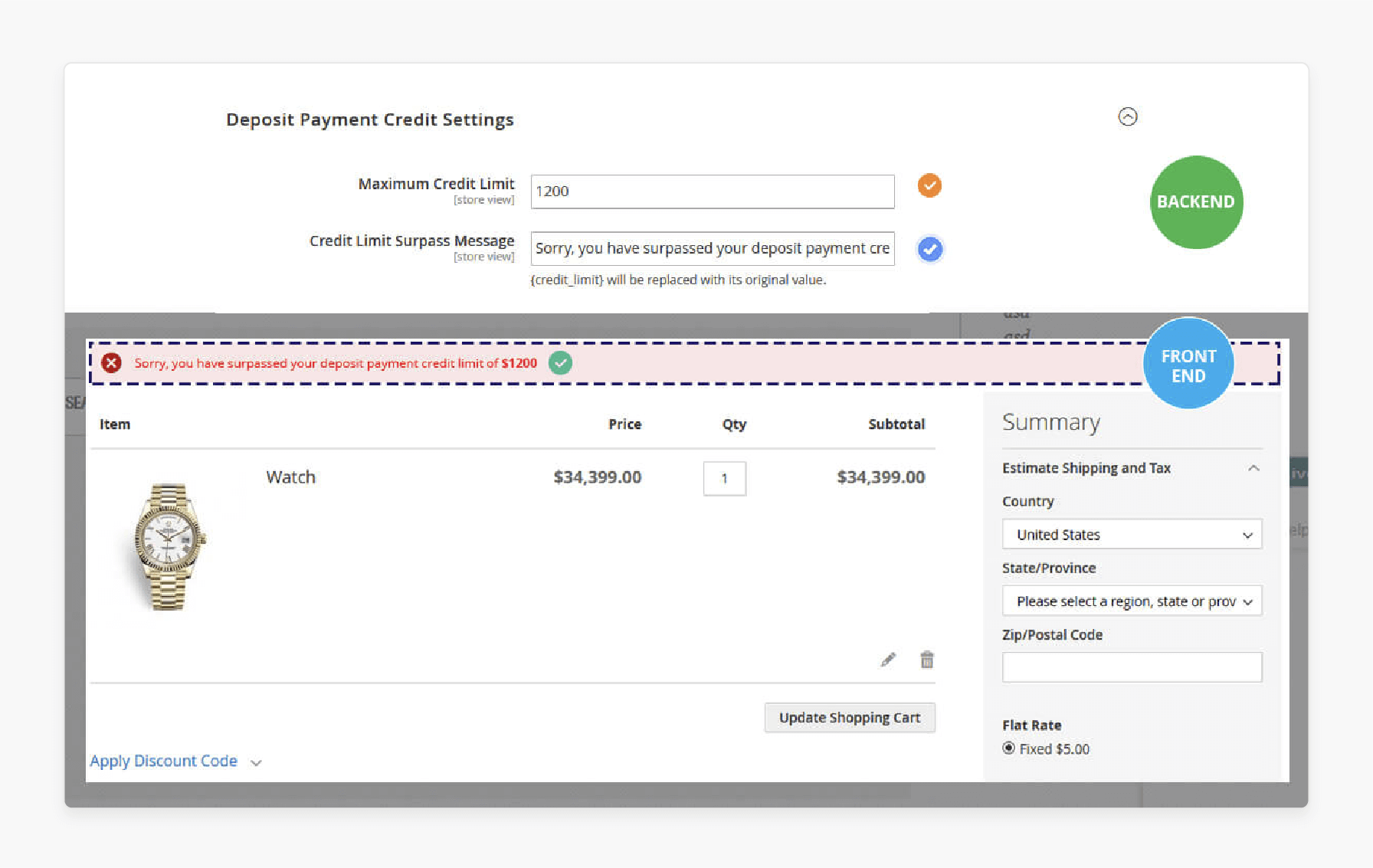 Setting Up Payment and Credit Limits of Magento 2 Deposit Payment Extension