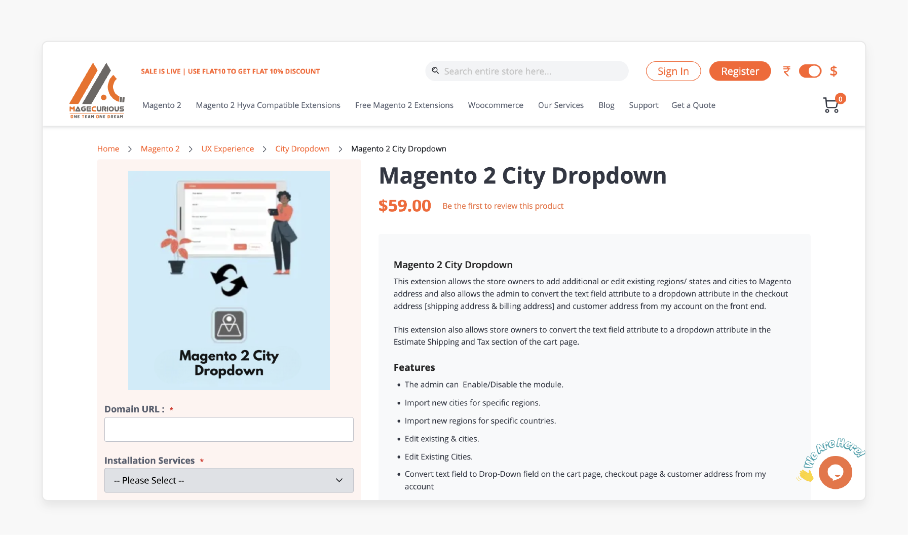 Magento 2 City And Region Dropdown Manager Extensions: MageCurious Magento 2 City Dropdown