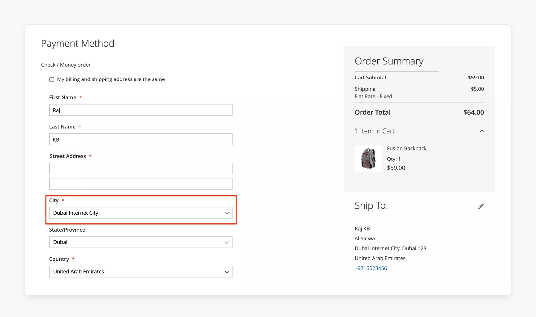 Verify The Imported City List In The Magento 2 City Dropdown