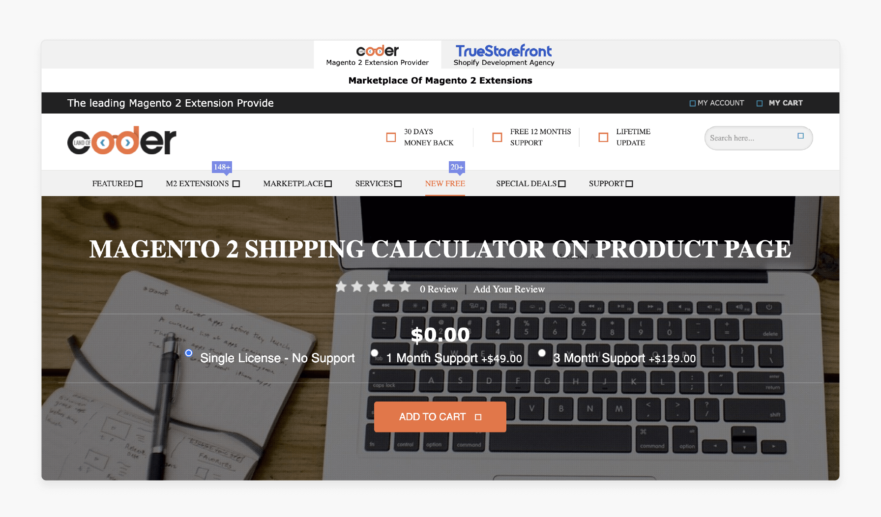 magento 2 free shipping extension by landofcoder for upfront cost display