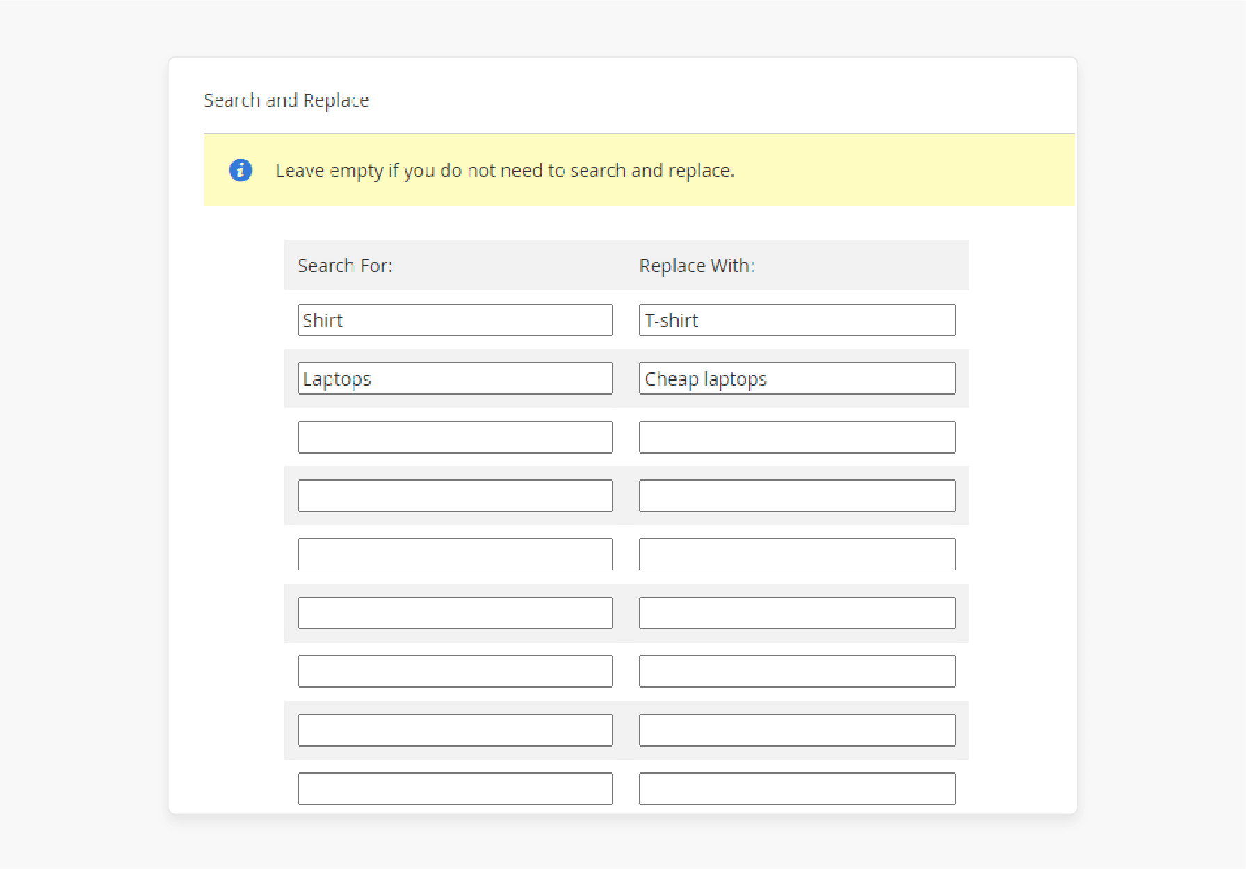 use search-and-replace functionality for efficient content updates in magento