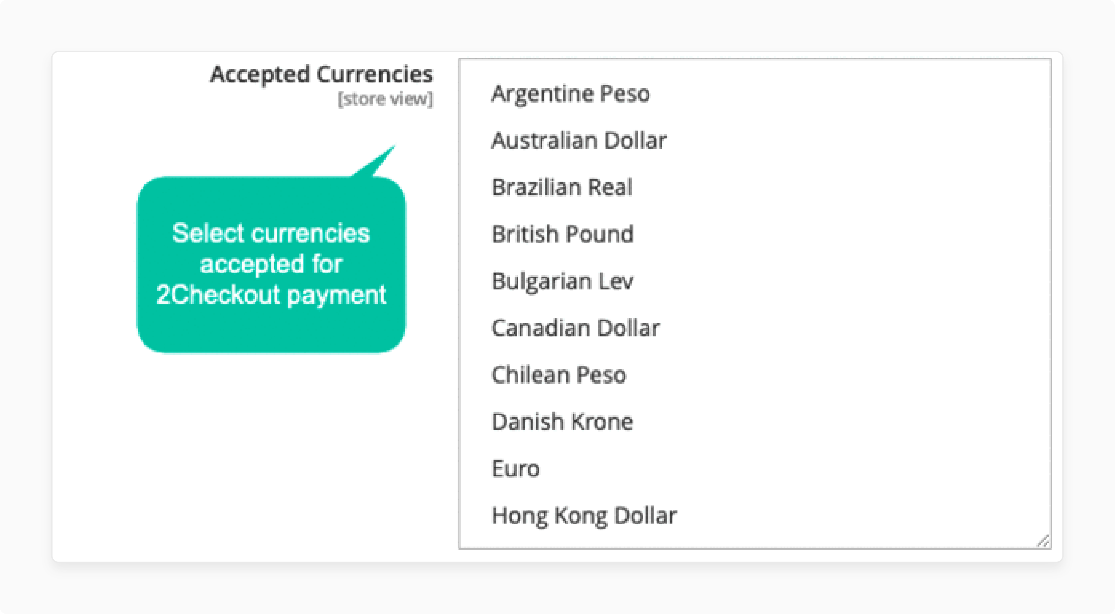 Currencies in Magento 2 2Checkout Payment Integration