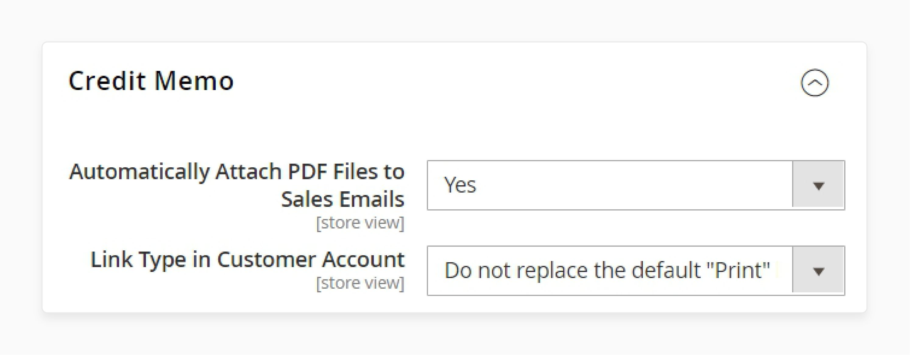 Configure credit memo settings in the pdf customizer for Magento 2 settings