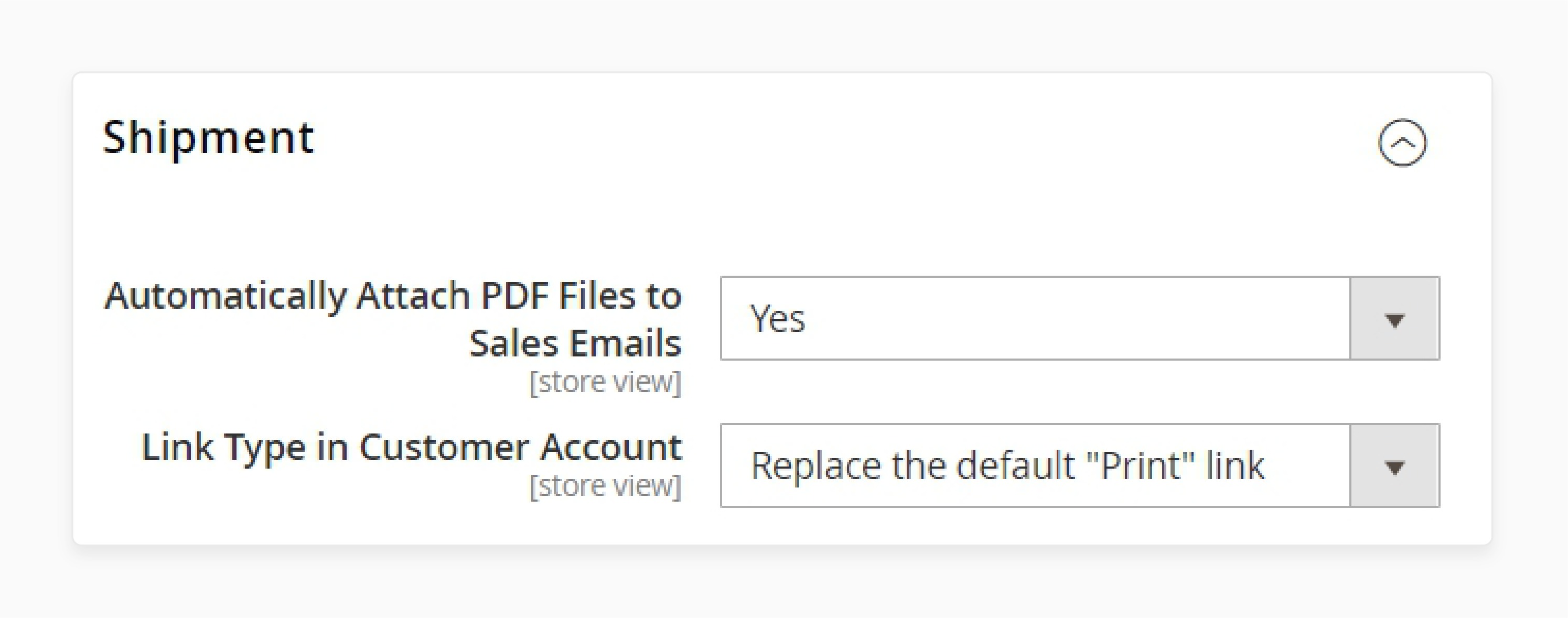 Configure shipment settings in the pdf customizer for Magento 2 settings