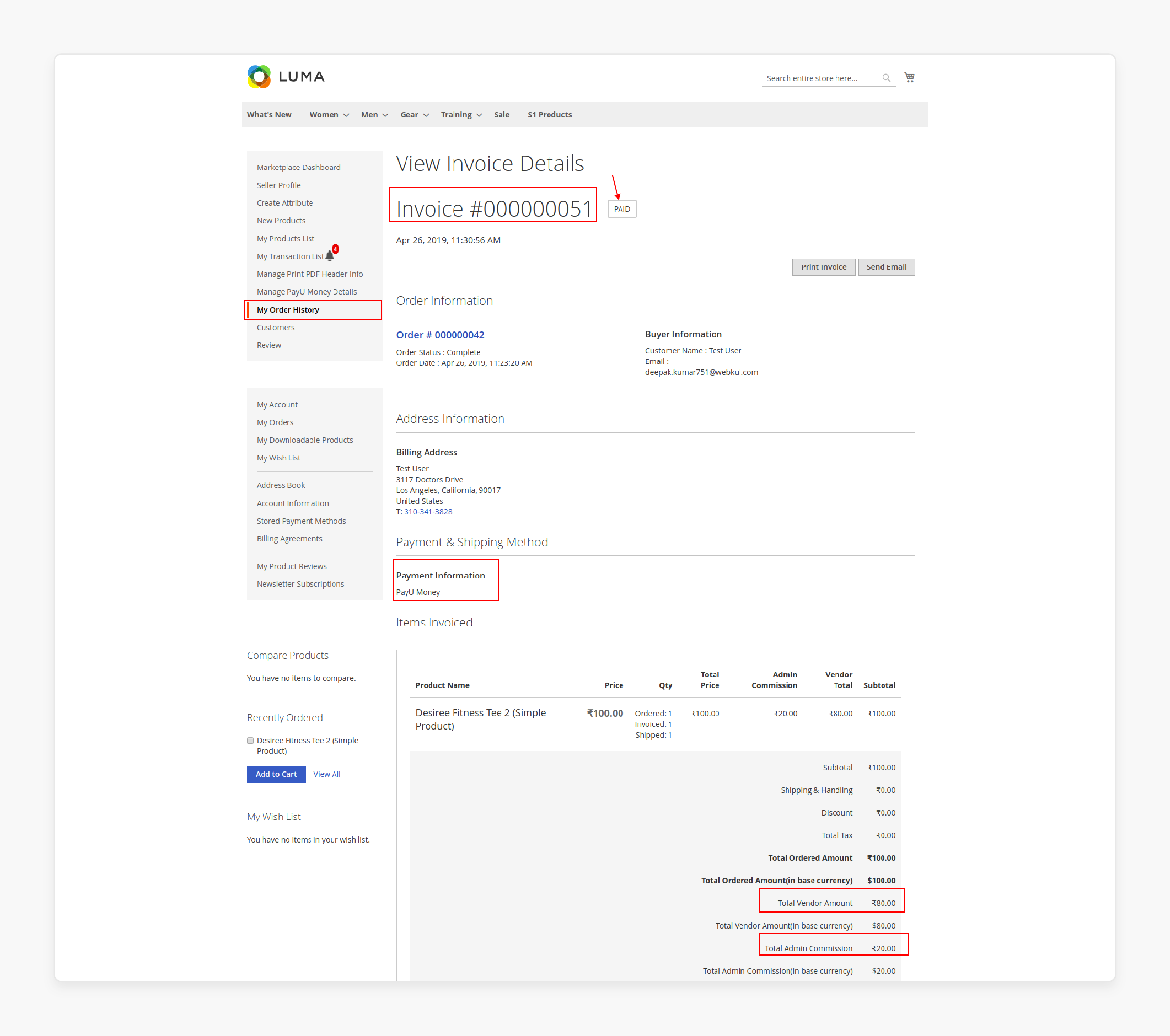 magento 2 admin panel showing payu payment integration settings