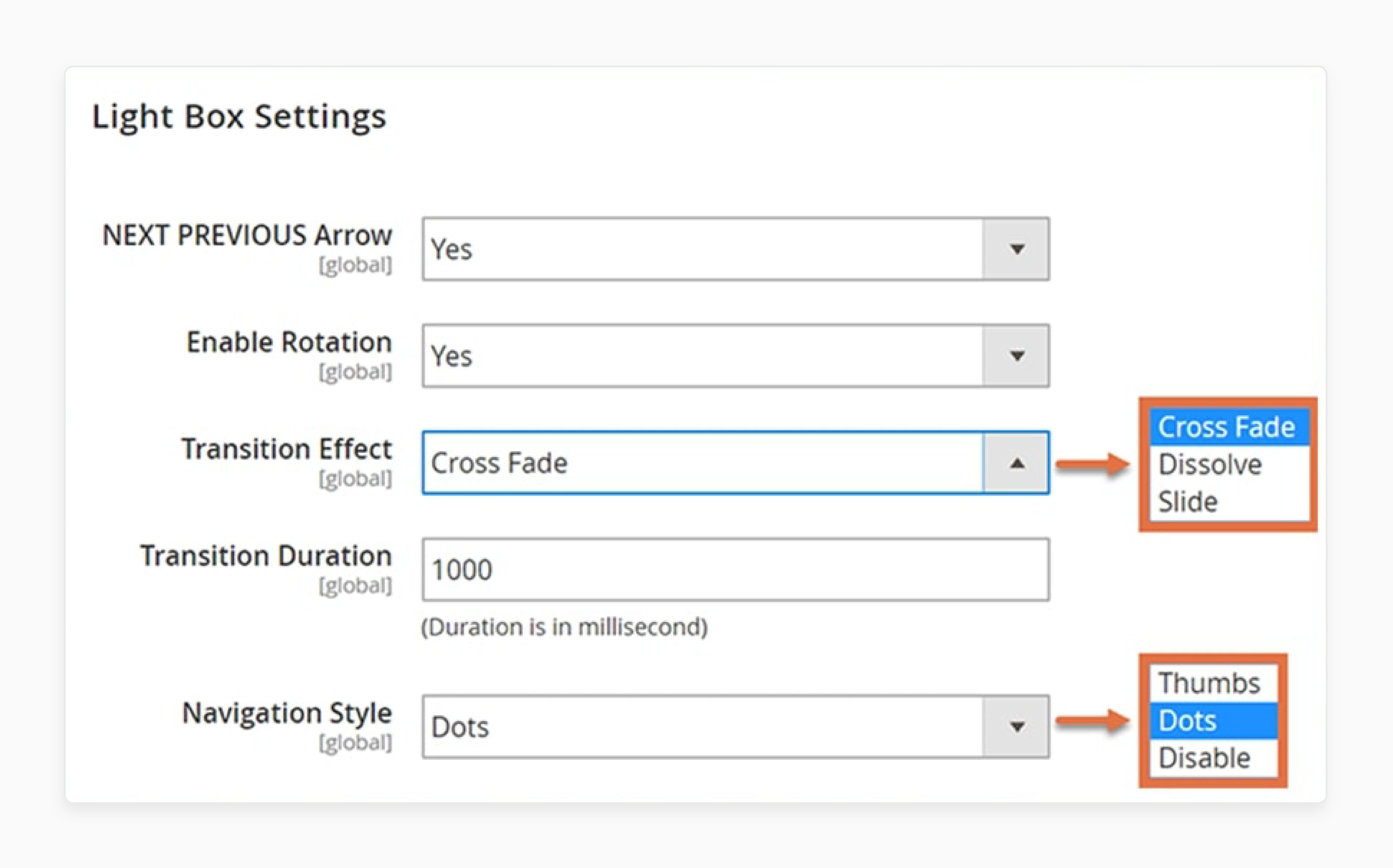 Configuring Magento 2 Product Zoom Extension Light Box Settings in the Backend