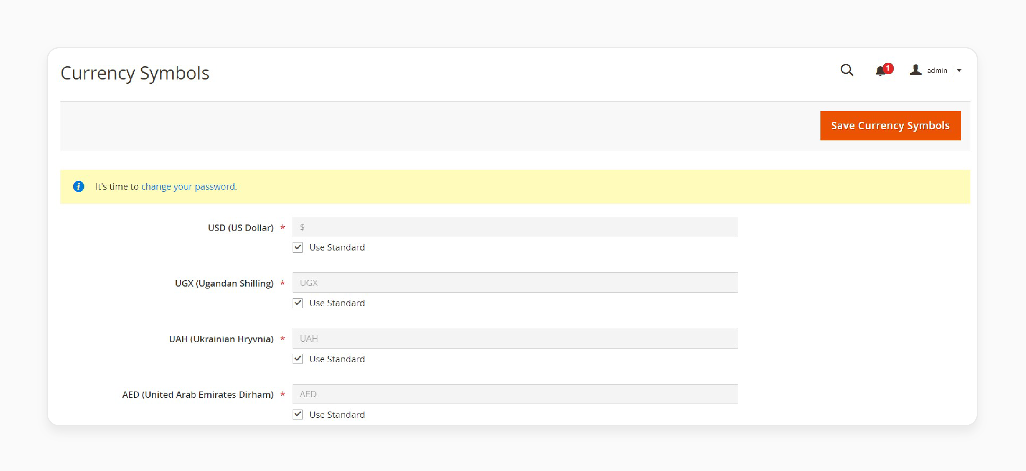 Adjust currency symbols in Magento 2