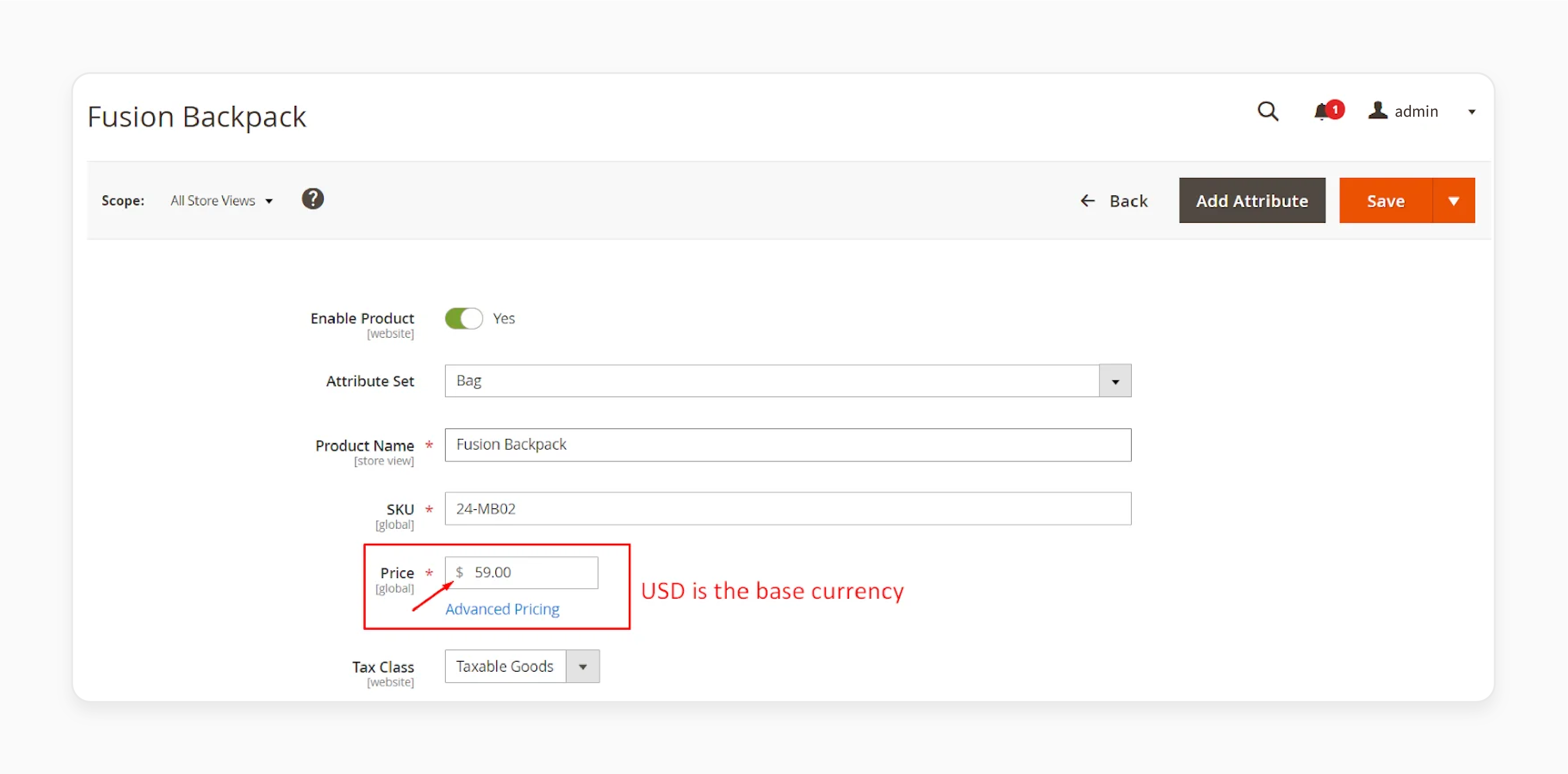 Base currency setup in Magento 2