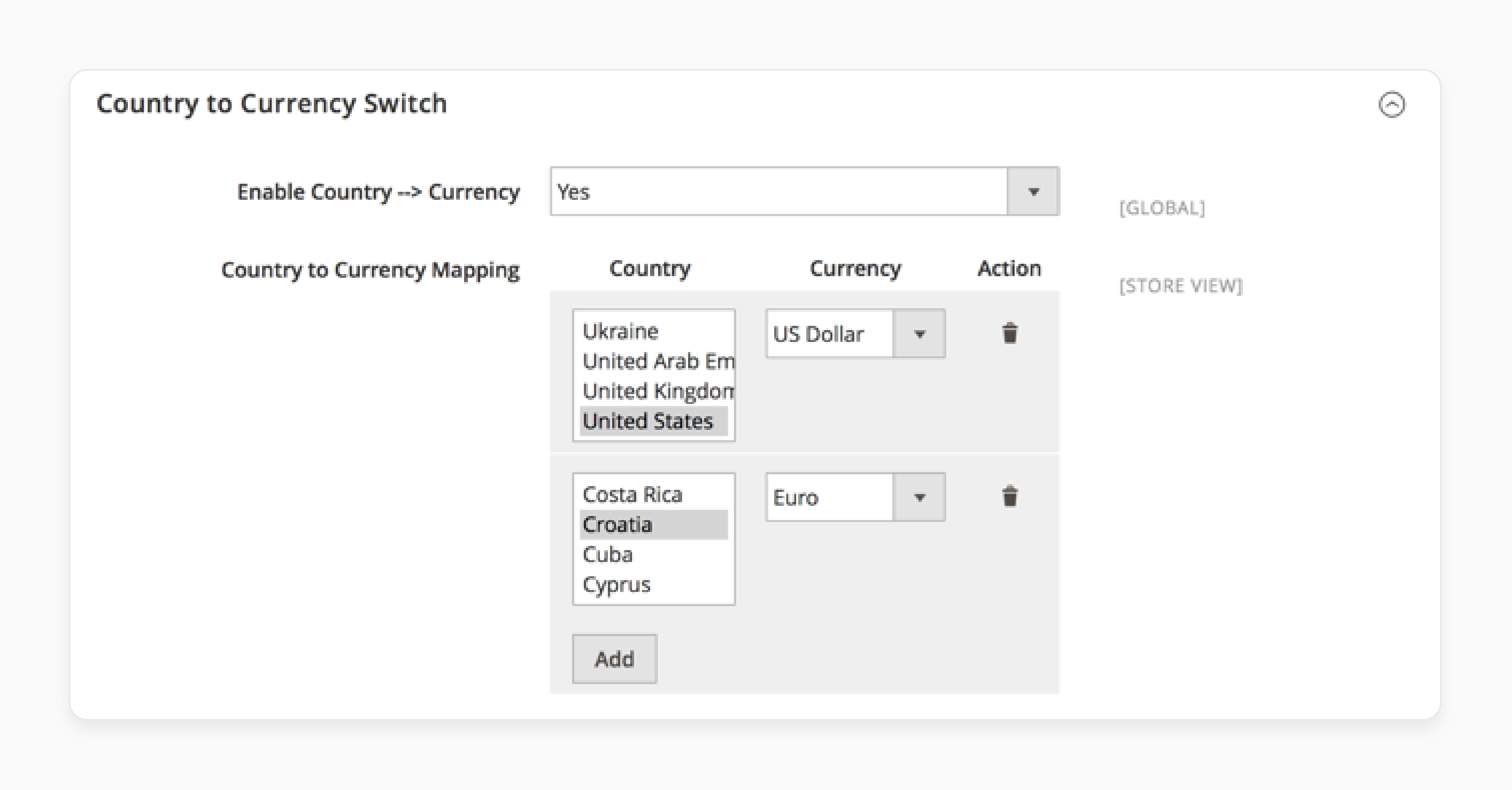 Automatic country-to-currency switch in Magento 2