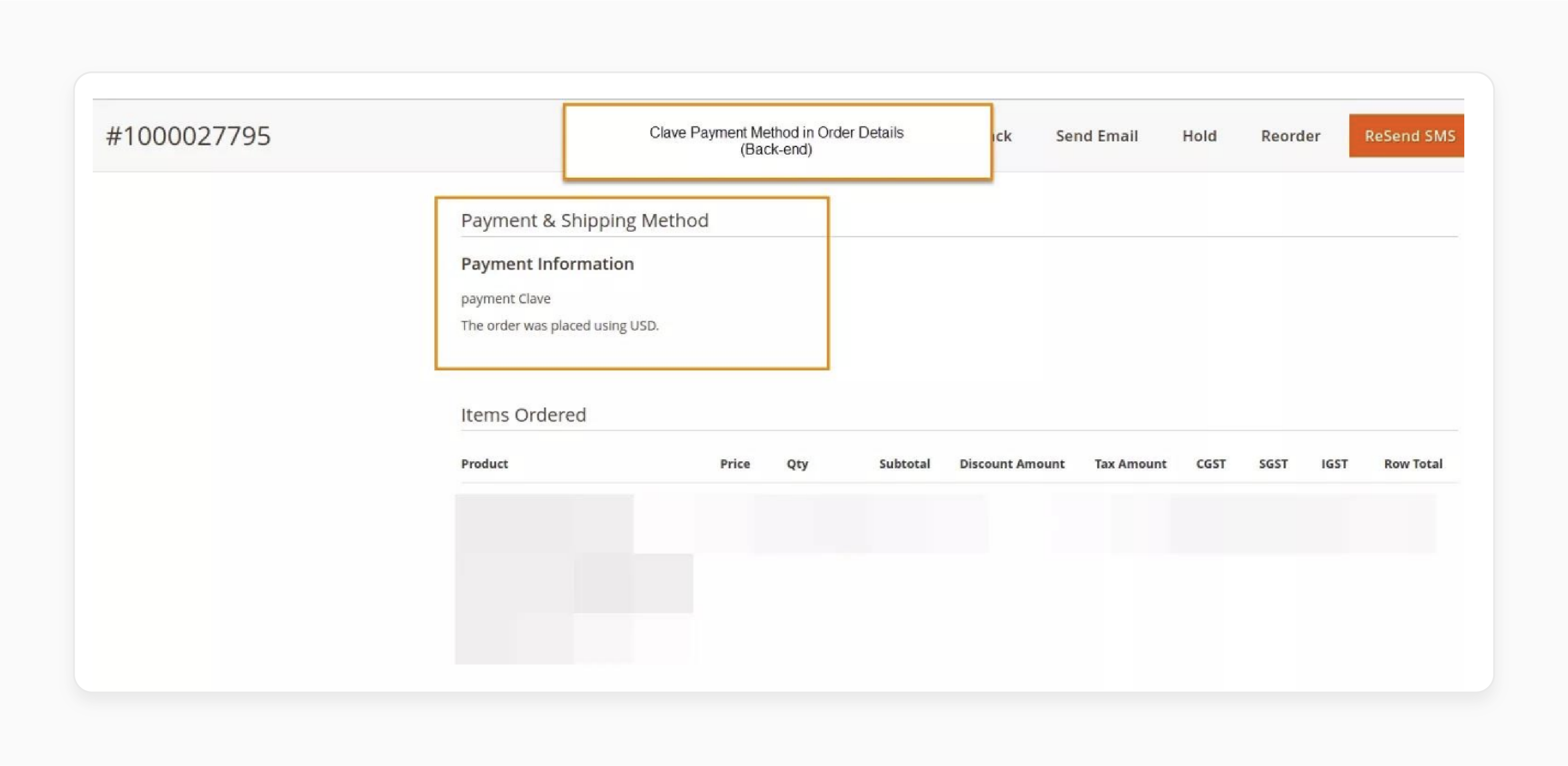 Manage orders with Clave Payment