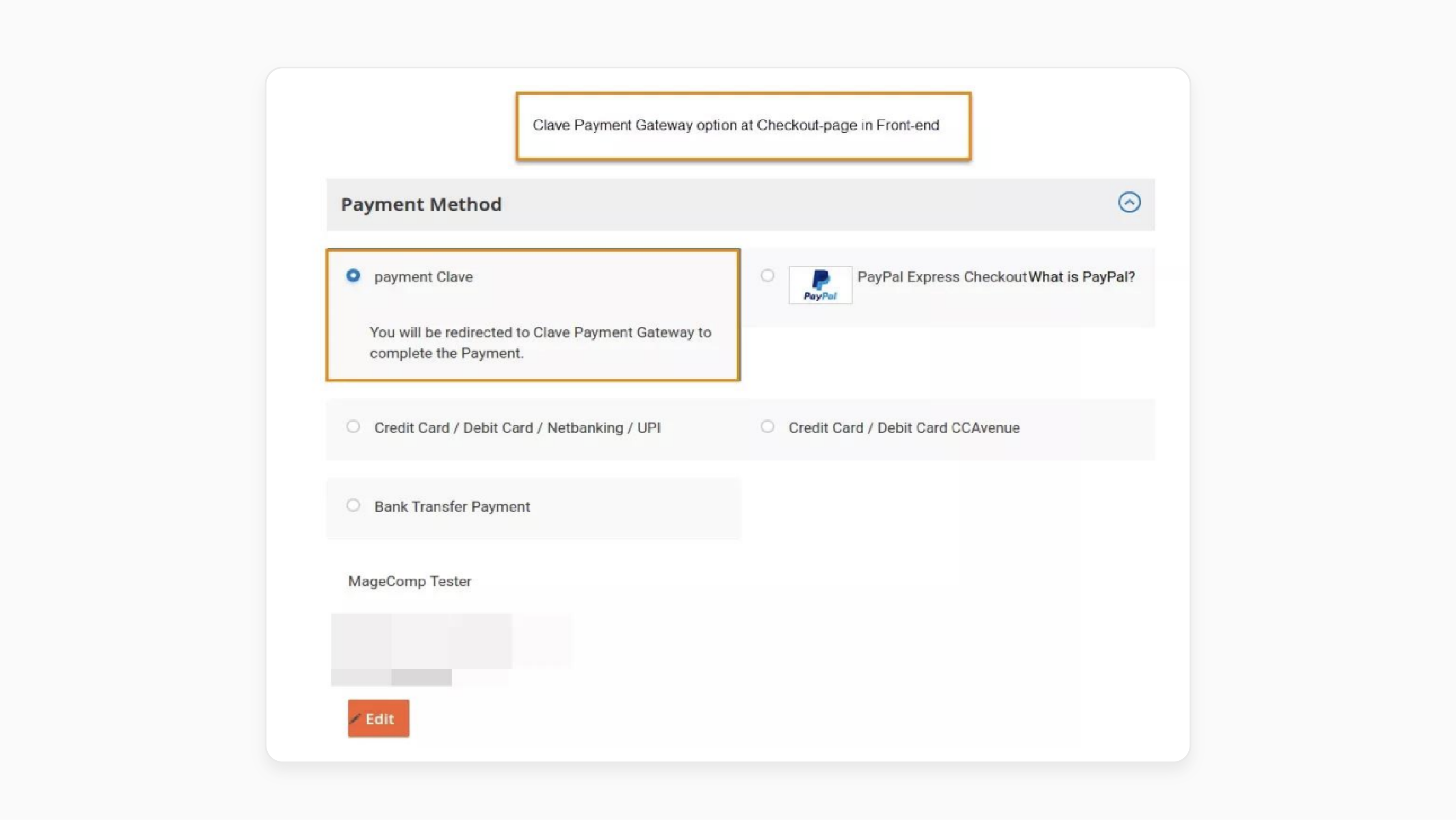 Clave Payment at checkout in Magento