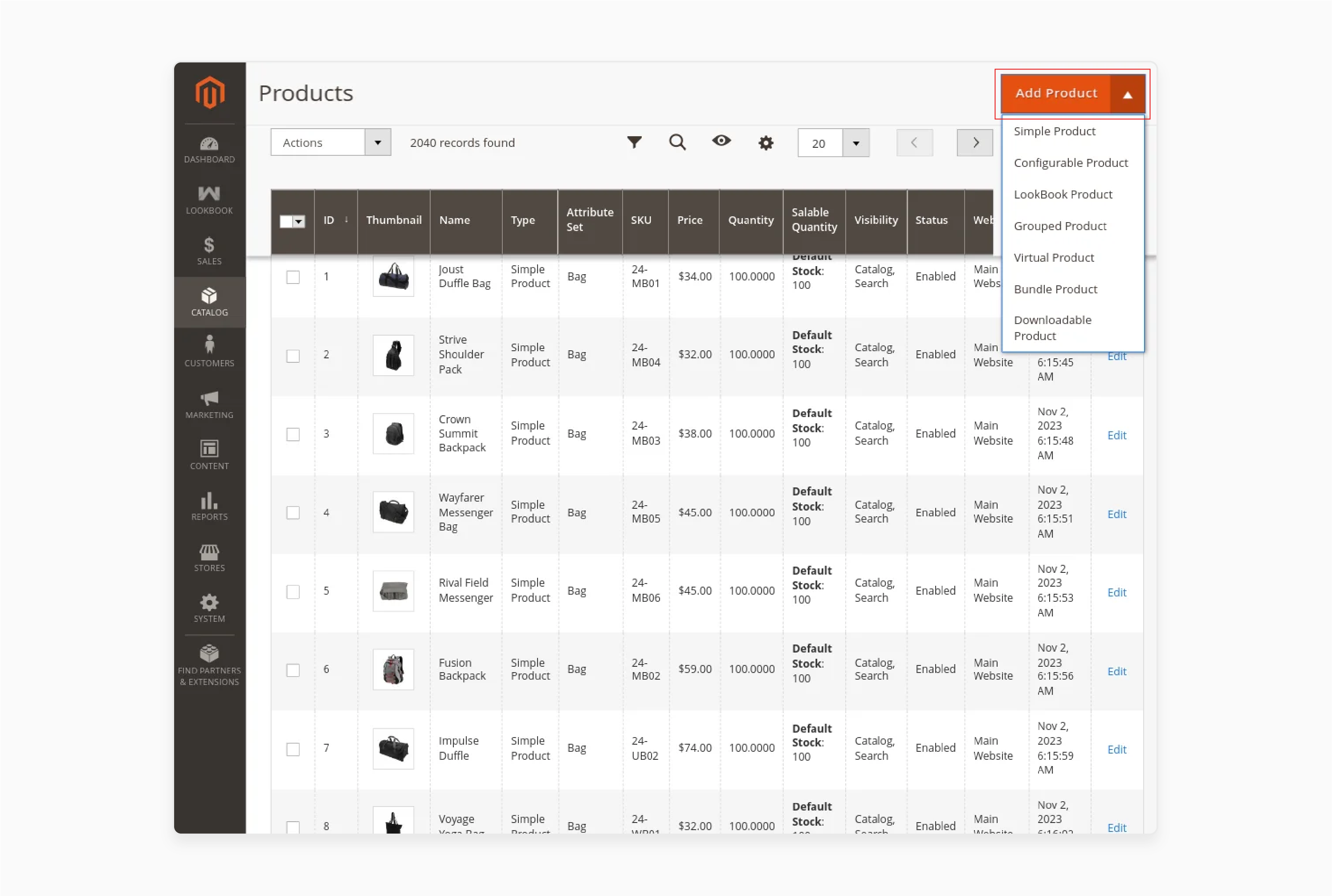 Add products to the Magento 2 lookbook extension