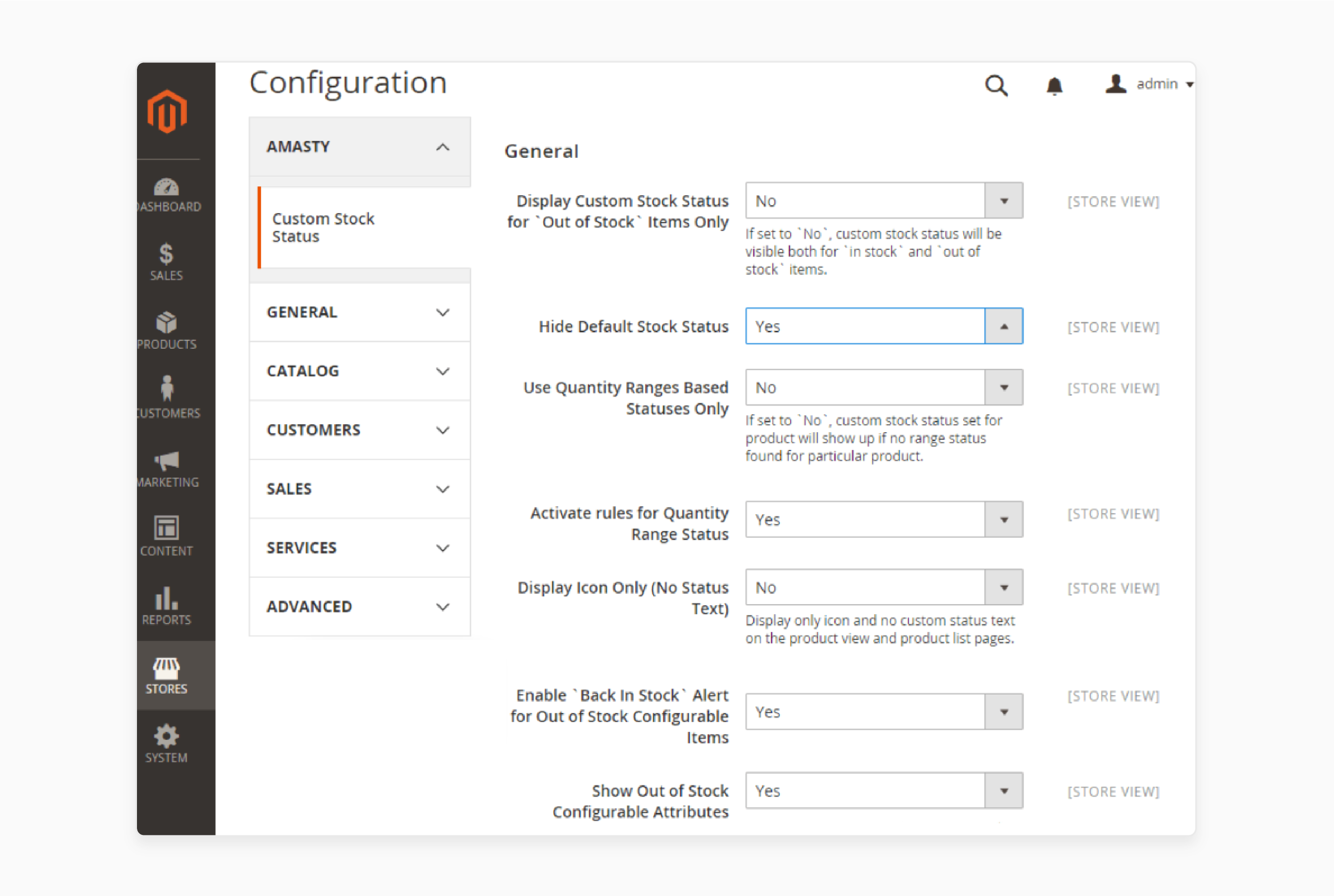 Custom stock status configuration in Magento 2 for transparency