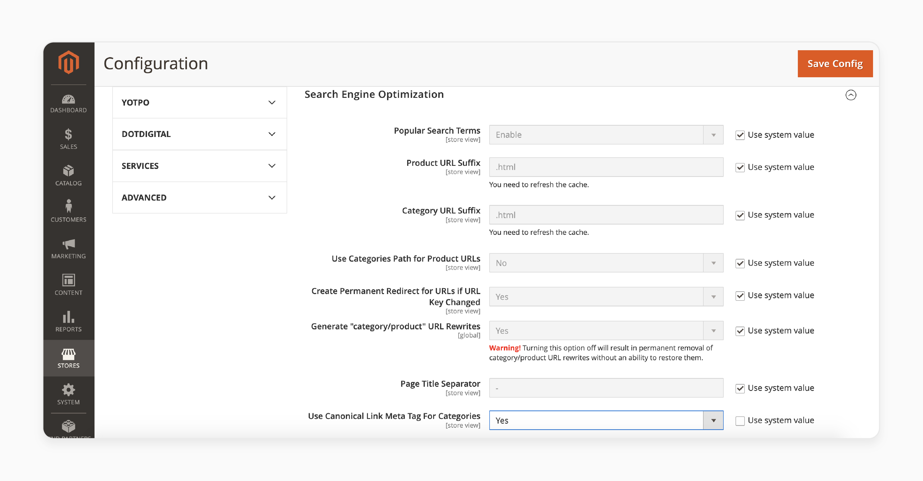 Enabling Canonical Meta Tag for Magento 2 Canonical URLs and hreflang Tags Configuration