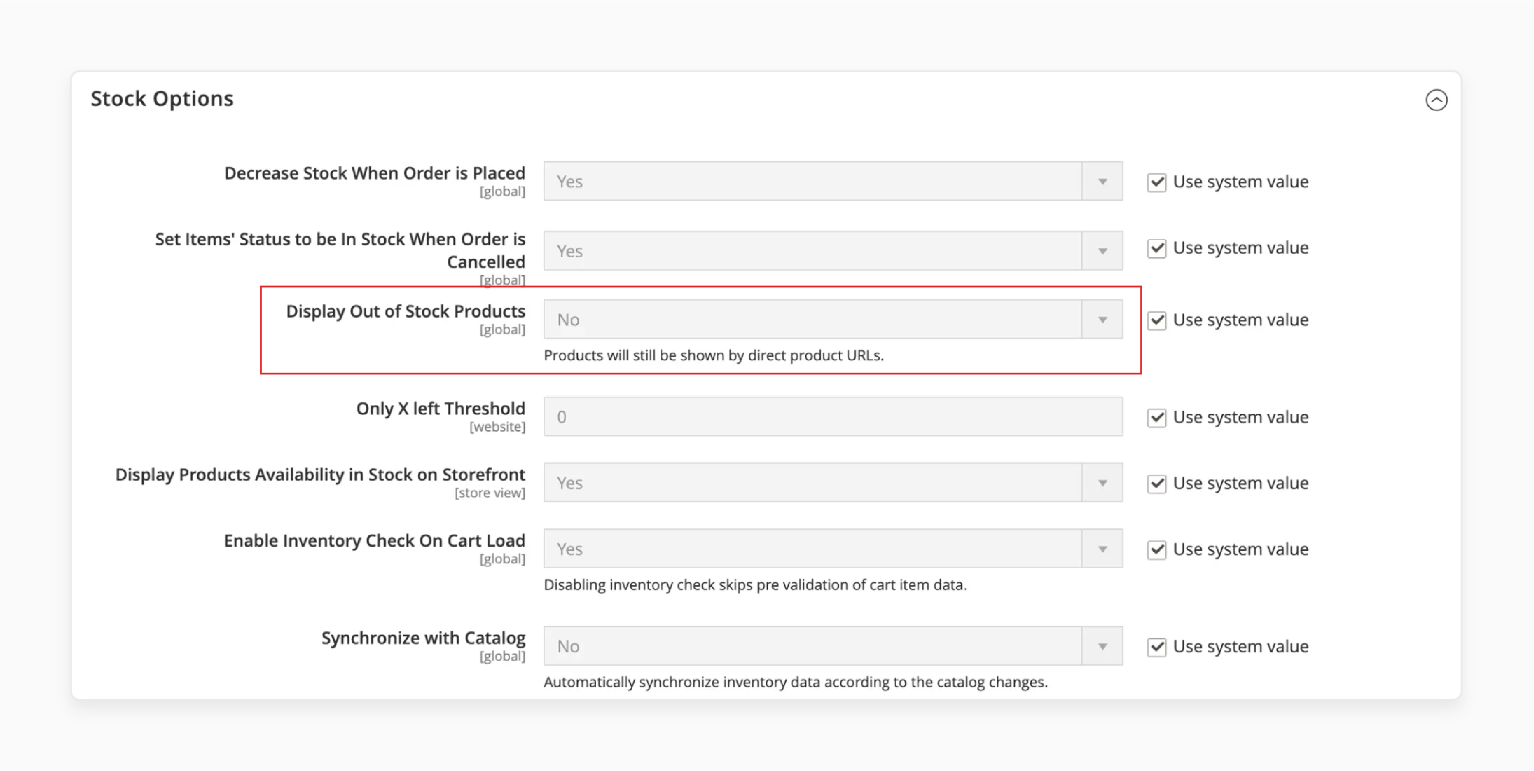 Enable stock alerts when setting up Magento 2 Out-Of-Stock Threshold