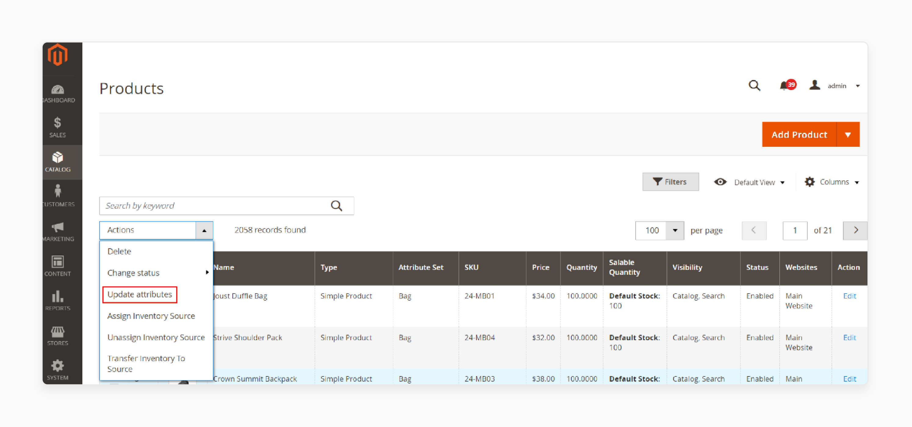 Use Bulk Action to Update Out-of-Stock Thresholds To Set Up Out-Of-Stock Thresholds For Multiple Products