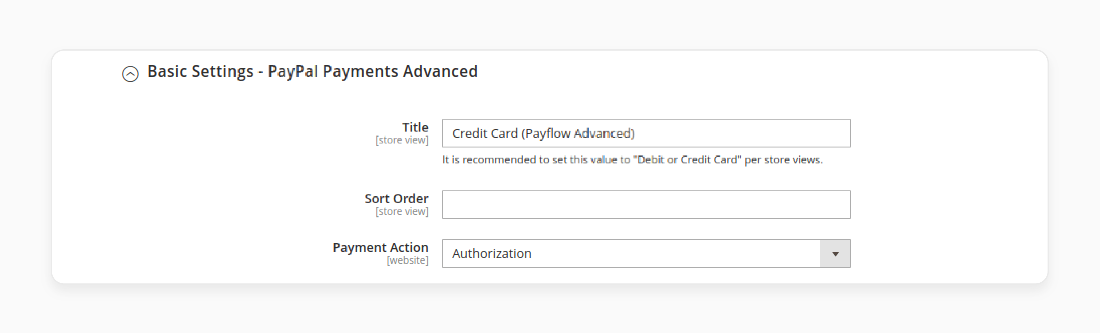 basic settings for paypal express checkout integration in magento 2