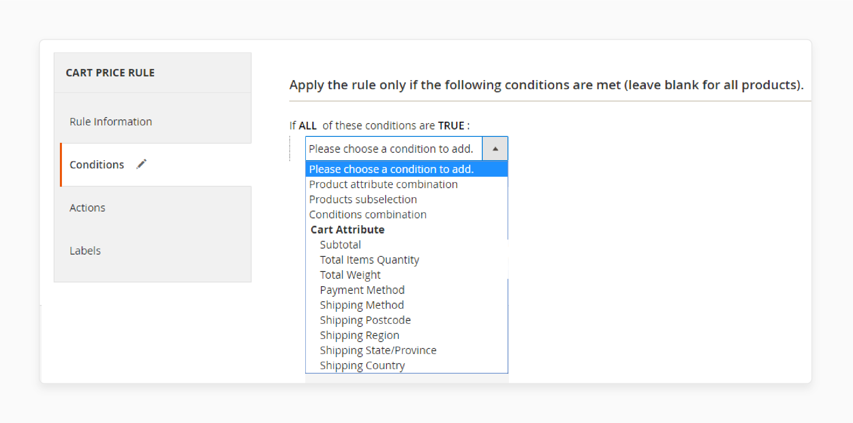 setting up conditions for buy x get y free rule in magento 2