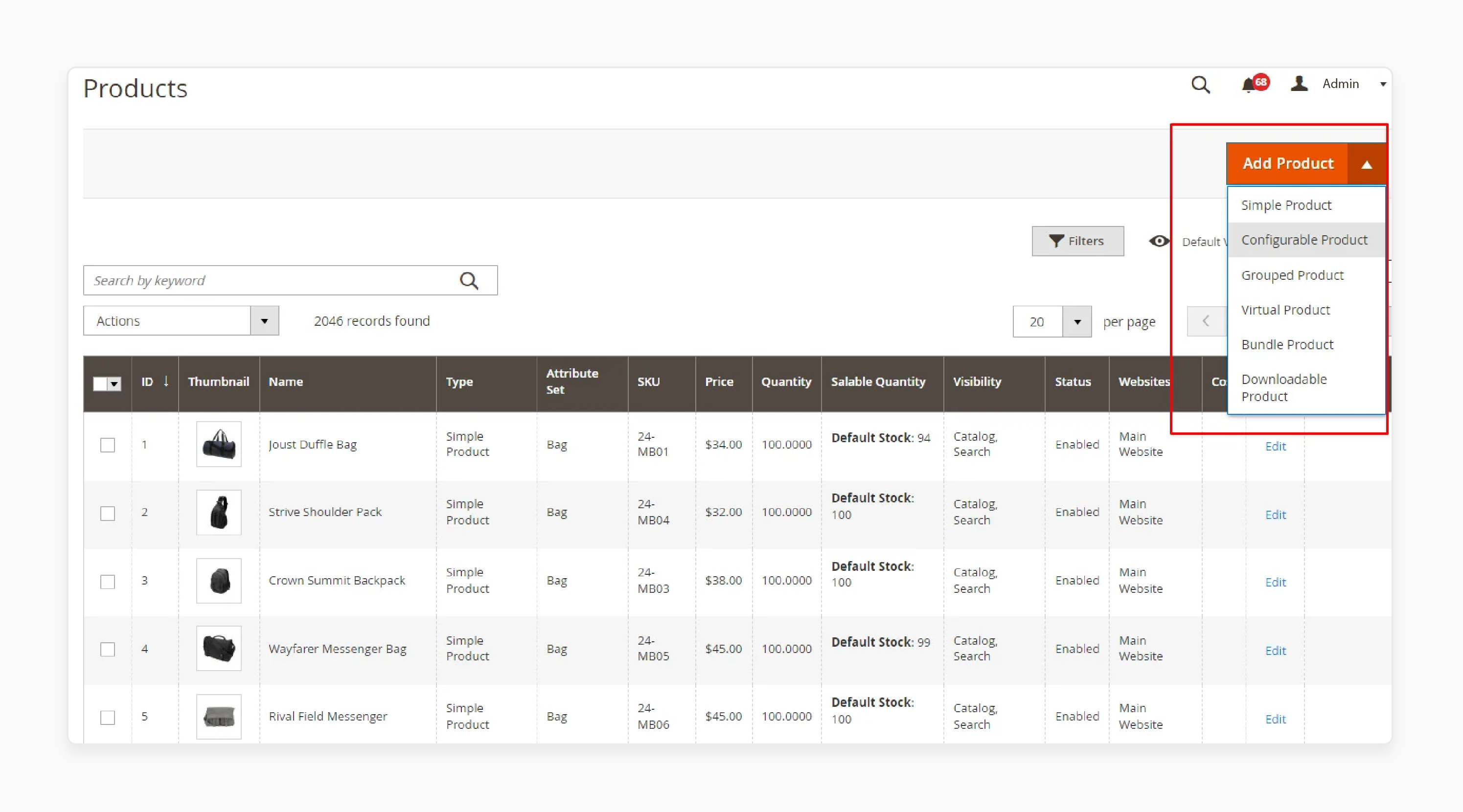 Initial Product Setup for Configurable Product Demo in Magento 2 Store