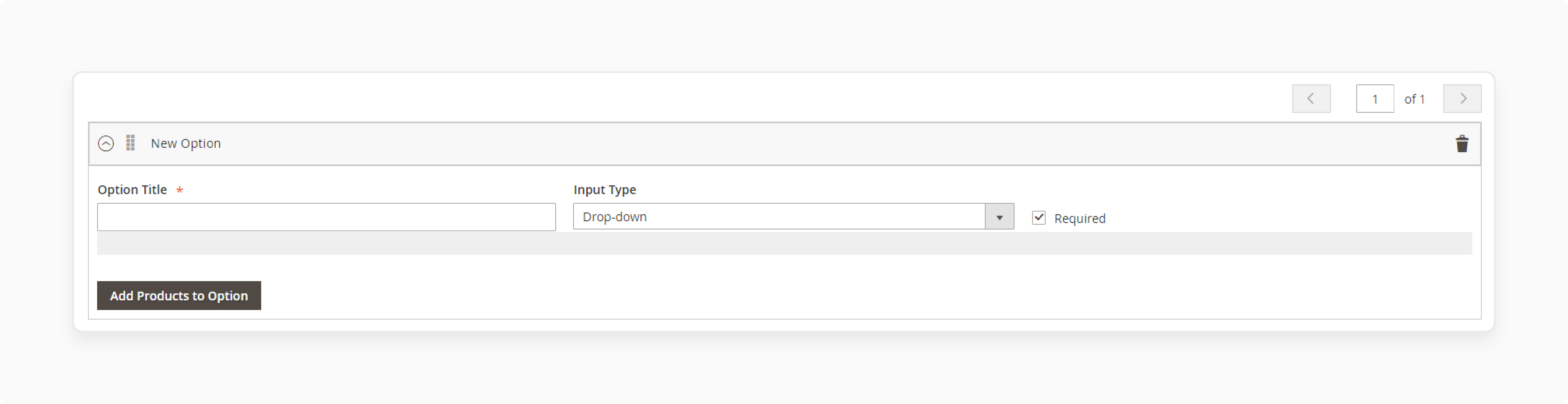 magento 2 admin panel interface displaying custom bundle product options with price variations