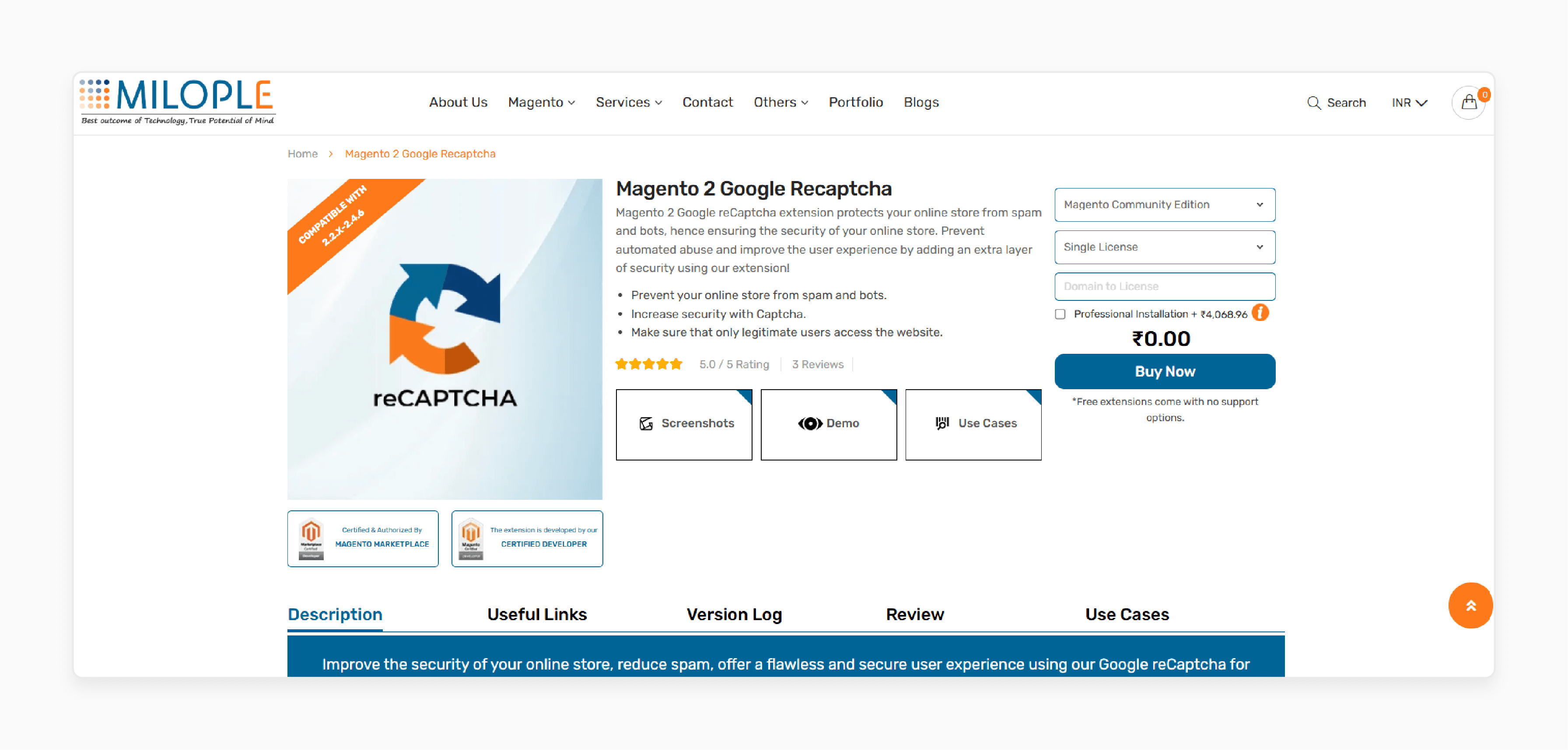 Milople Magento 2 Captcha Extension Free