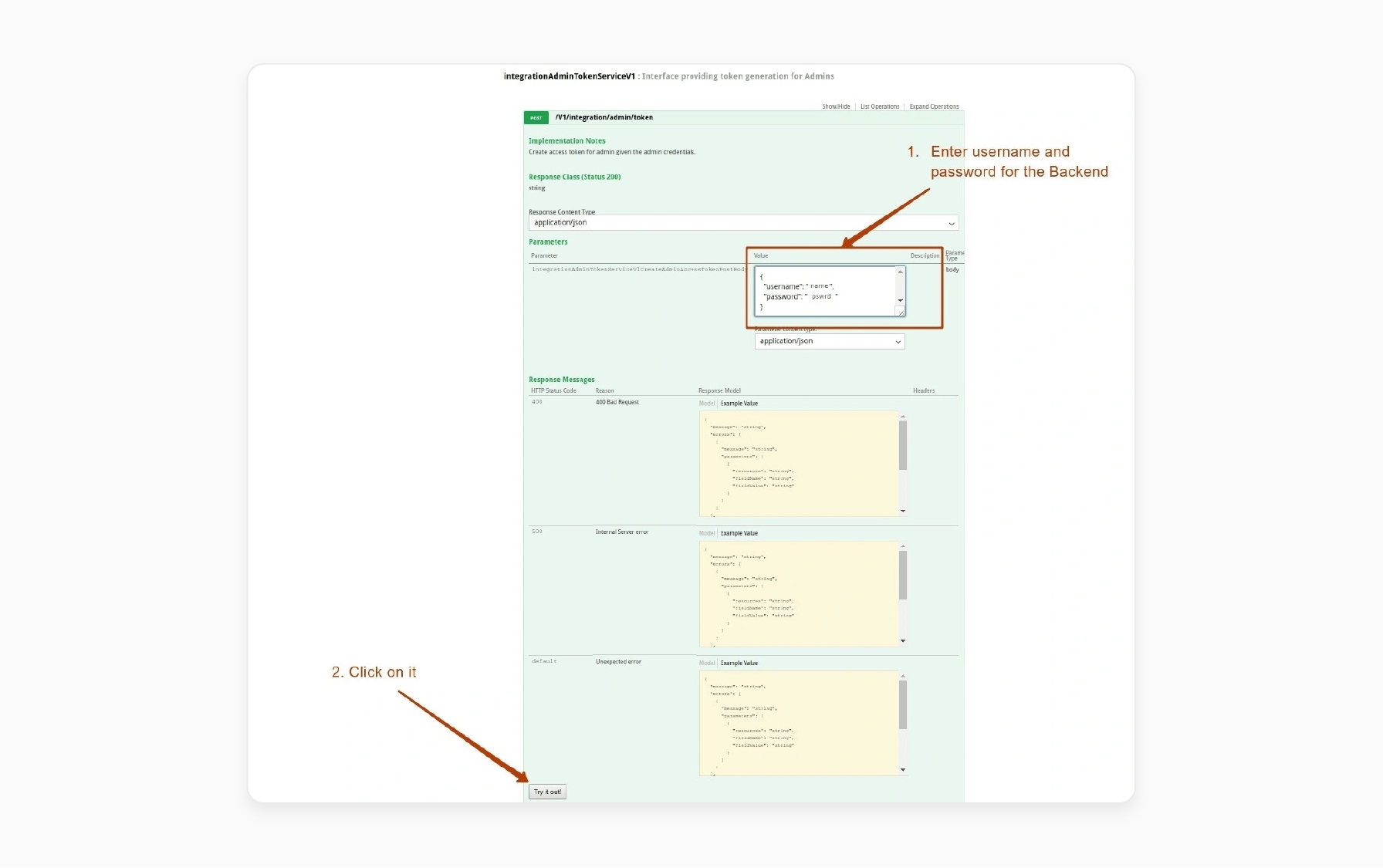 admin credentials setup for magento 2 api access