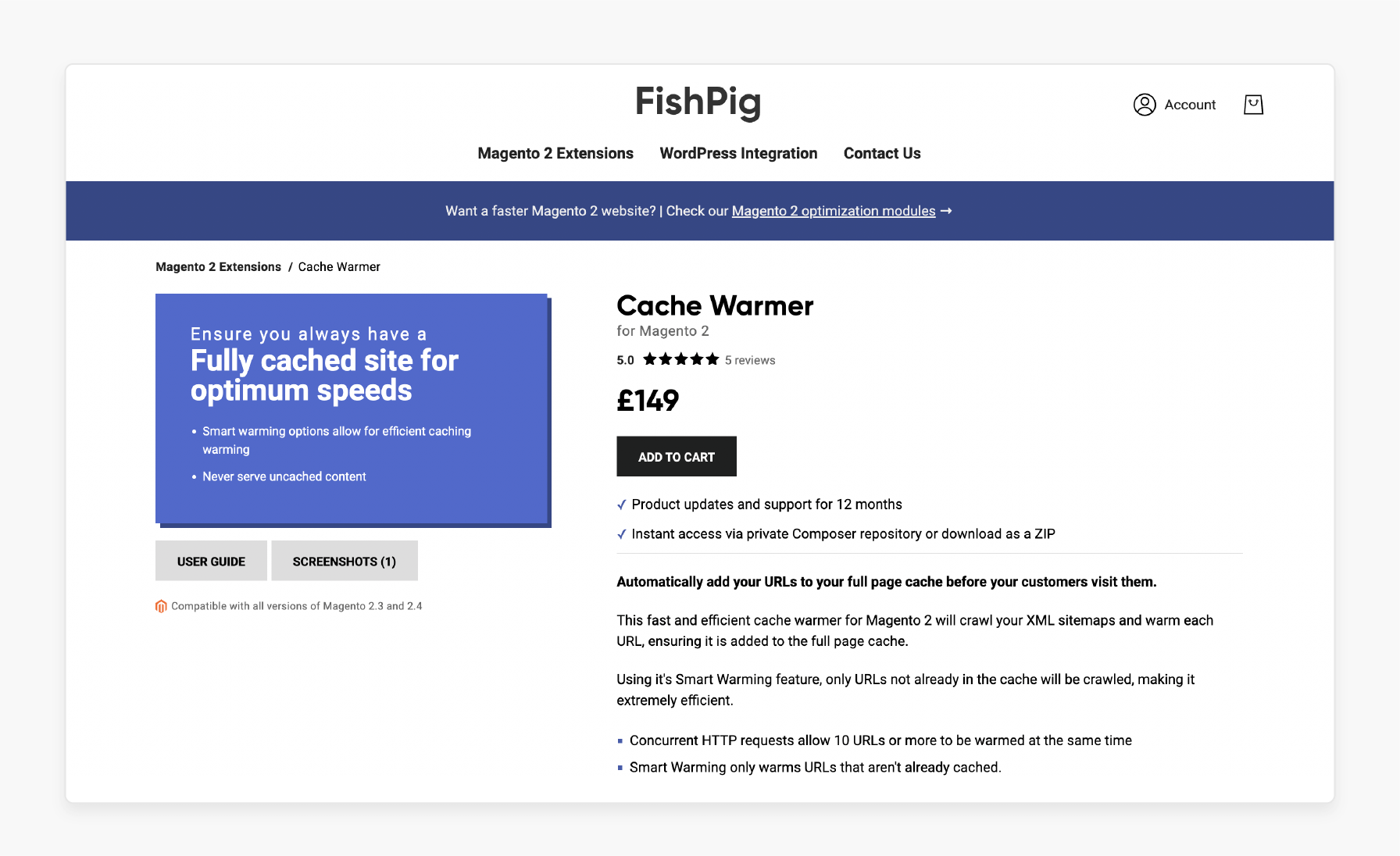 cache warmer queue extension by fishpig for magento 2 optimization