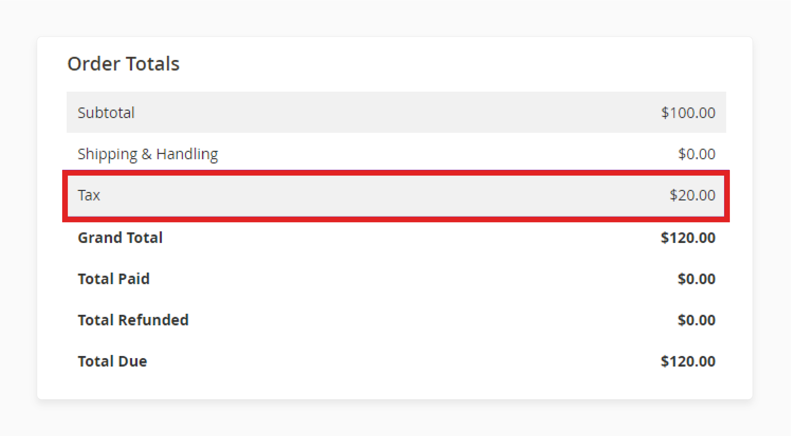 Magento order totals with tax