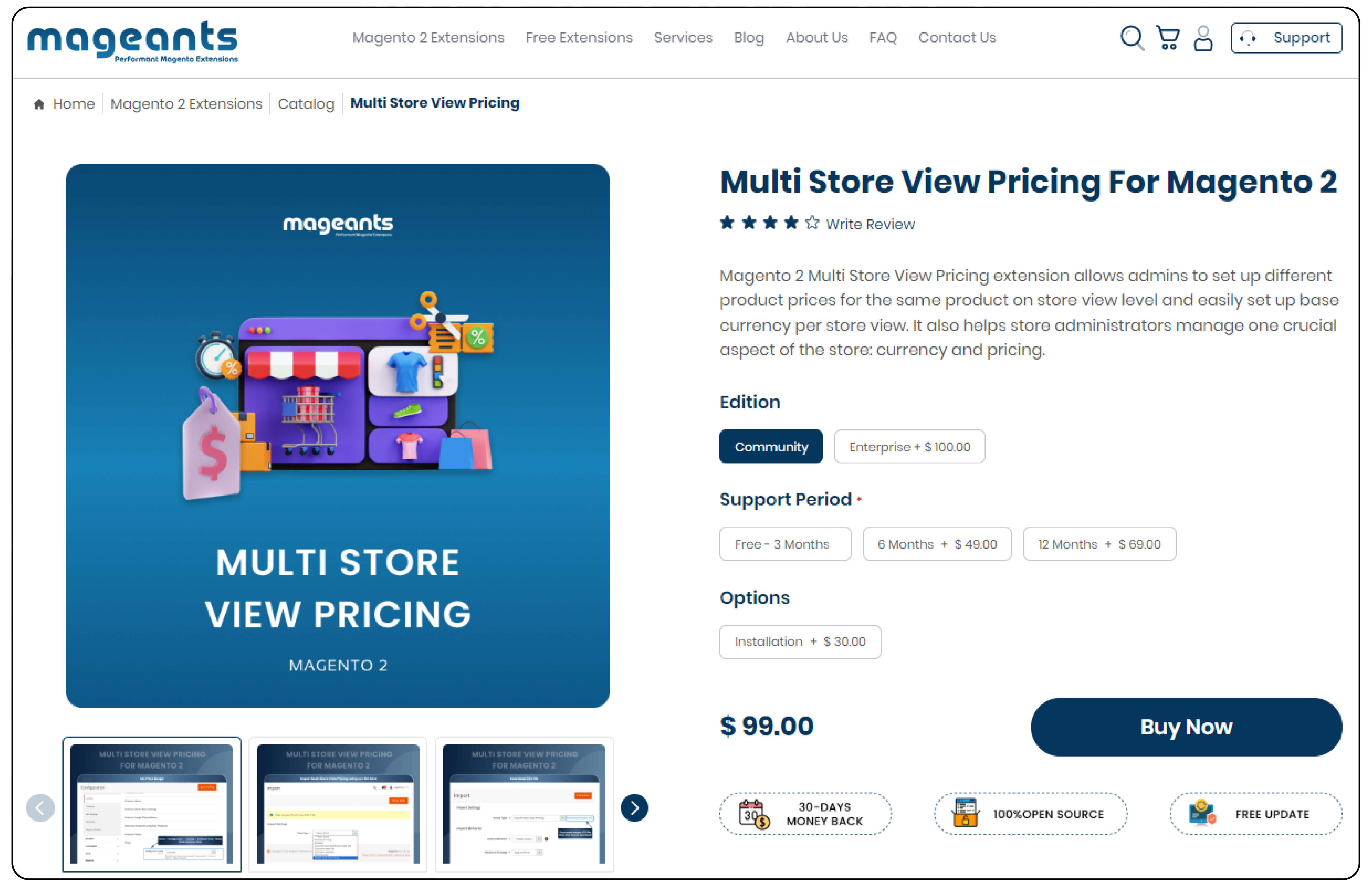 Mageants Magento 2 Multiple Store View Pricing