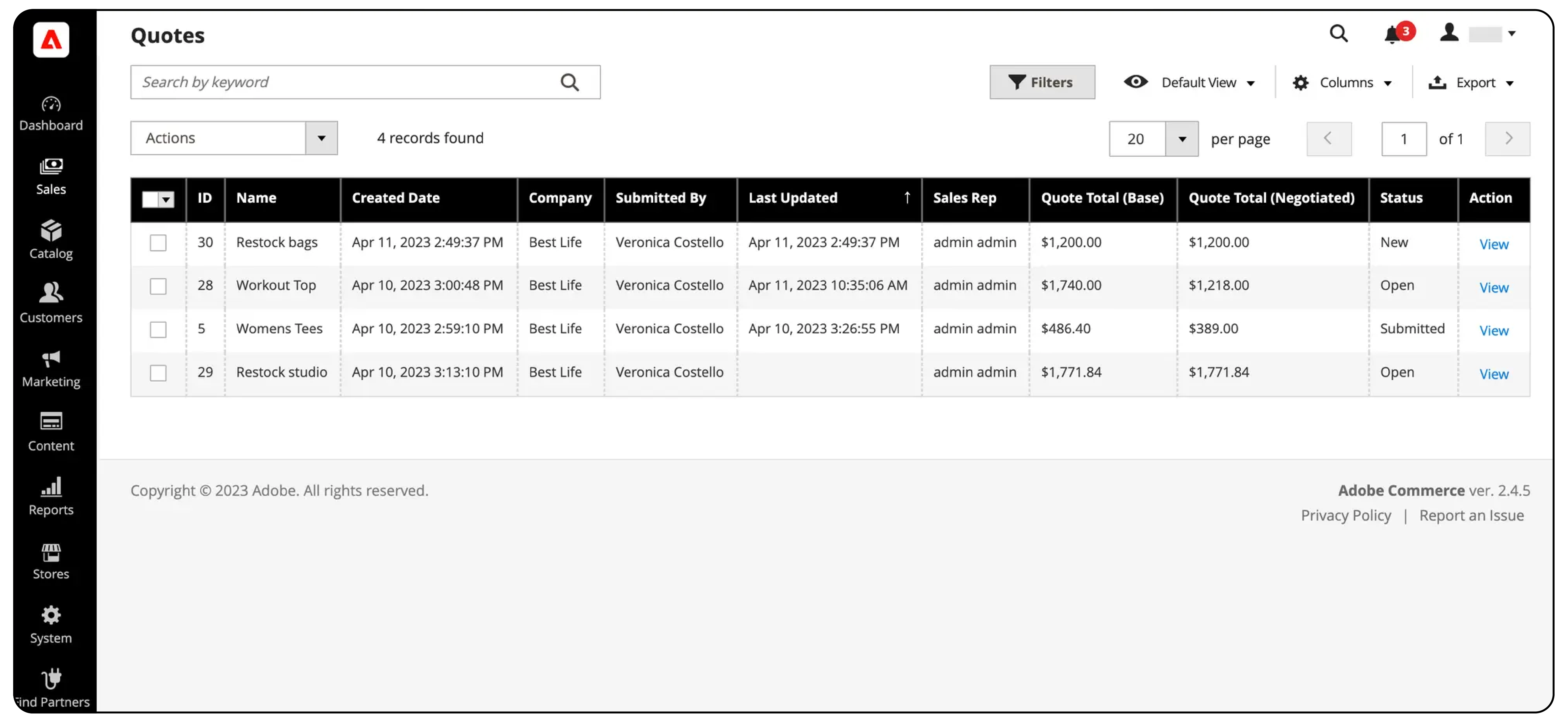 Magento 2 Negotiable Quote Workflow - Merchant Review and Response