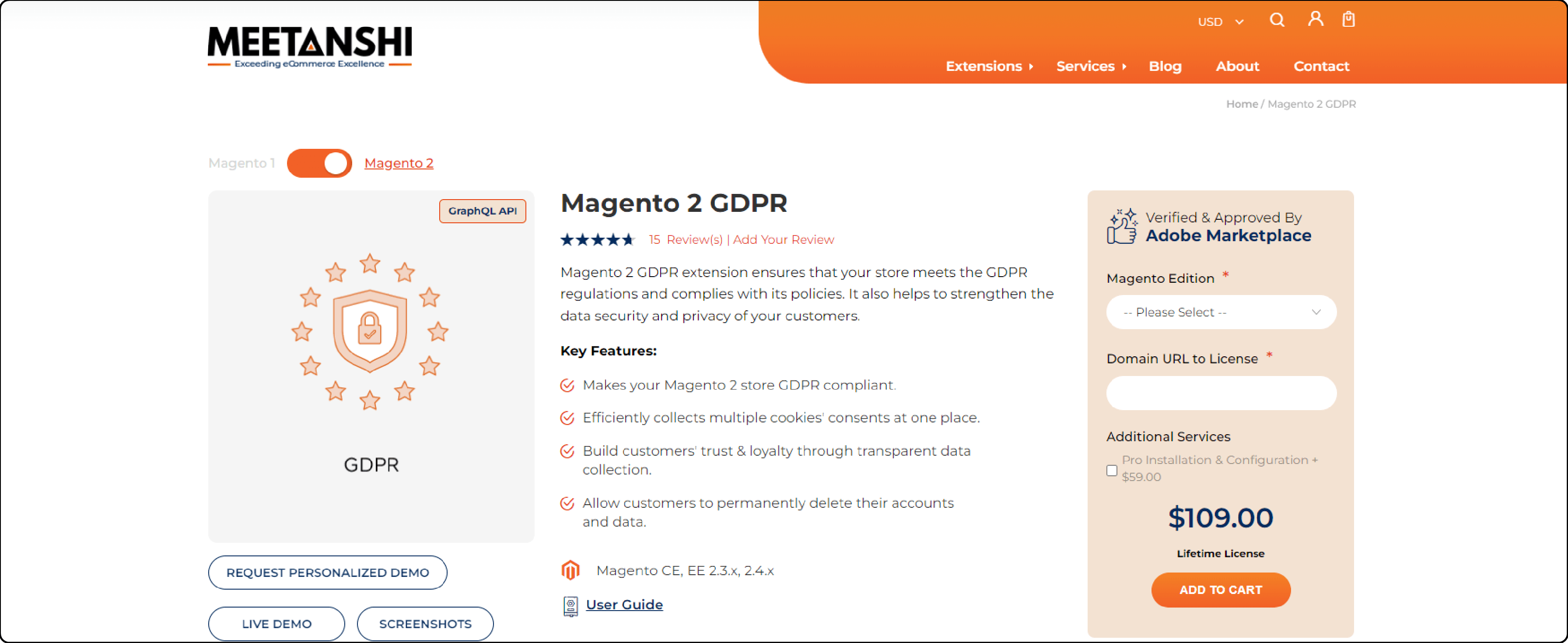 Meetanshi Magento 2 GDPR