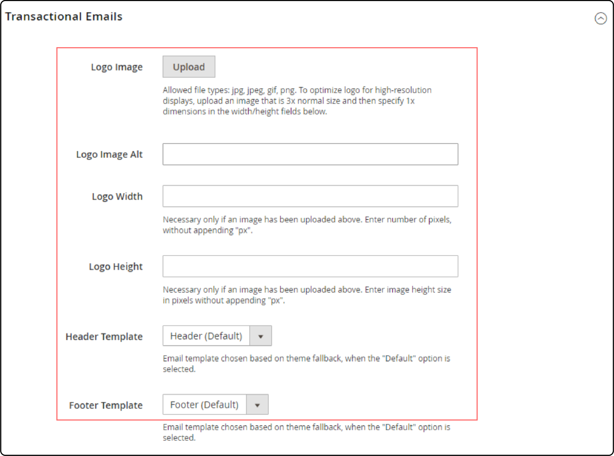 Transactional Emails Setting to Change Email Logo in Magento 2