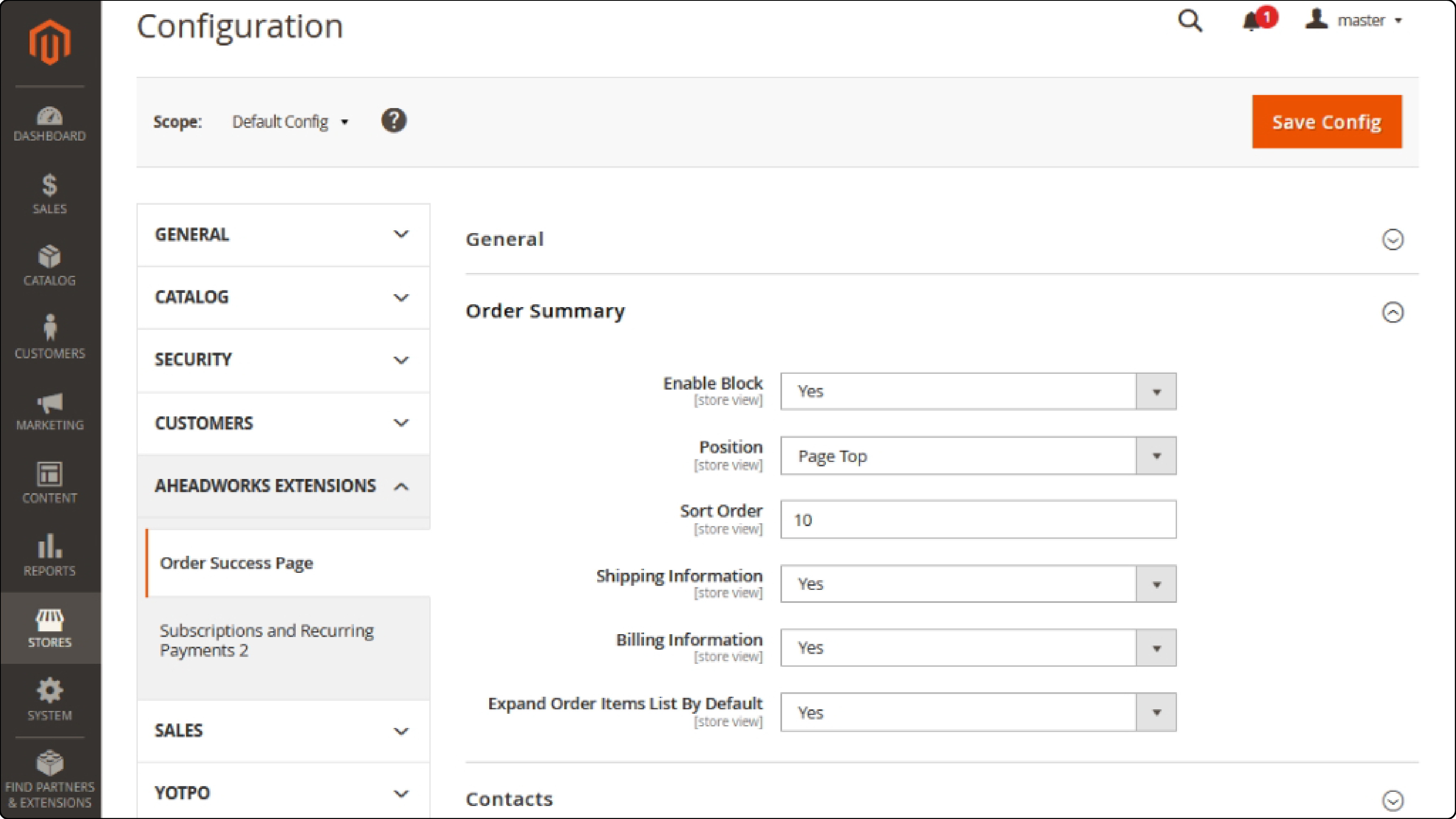 Customizing Order Details